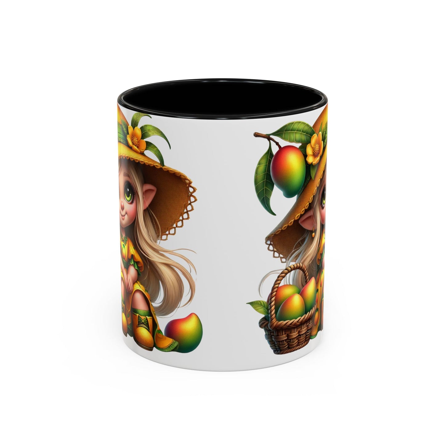 Cute Mango Fairy Accent Coffee Mug - Whimsical 11oz & 15oz