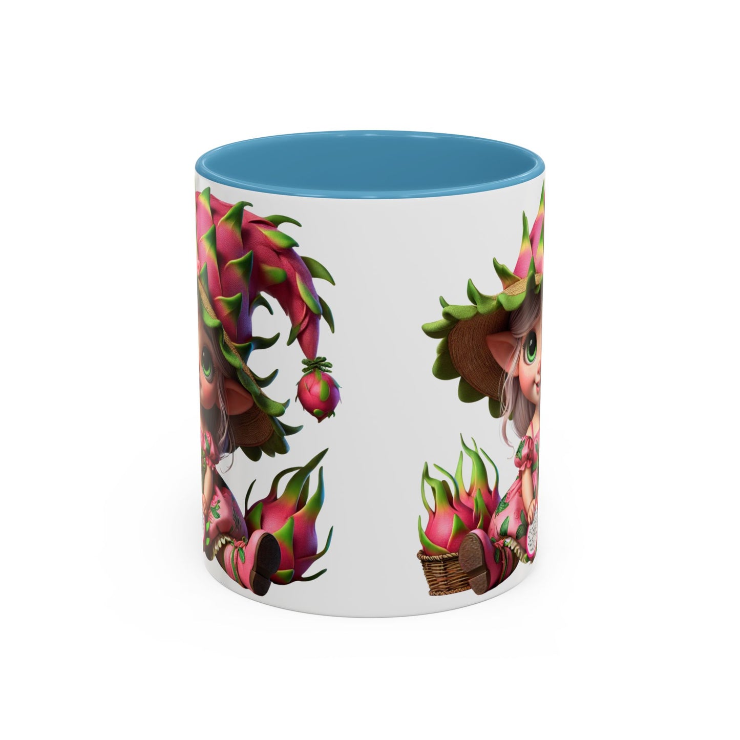 Whimsical Dragon Fruit Character Coffee Mug - Perfect for Plant Lovers & Fantasy Fans