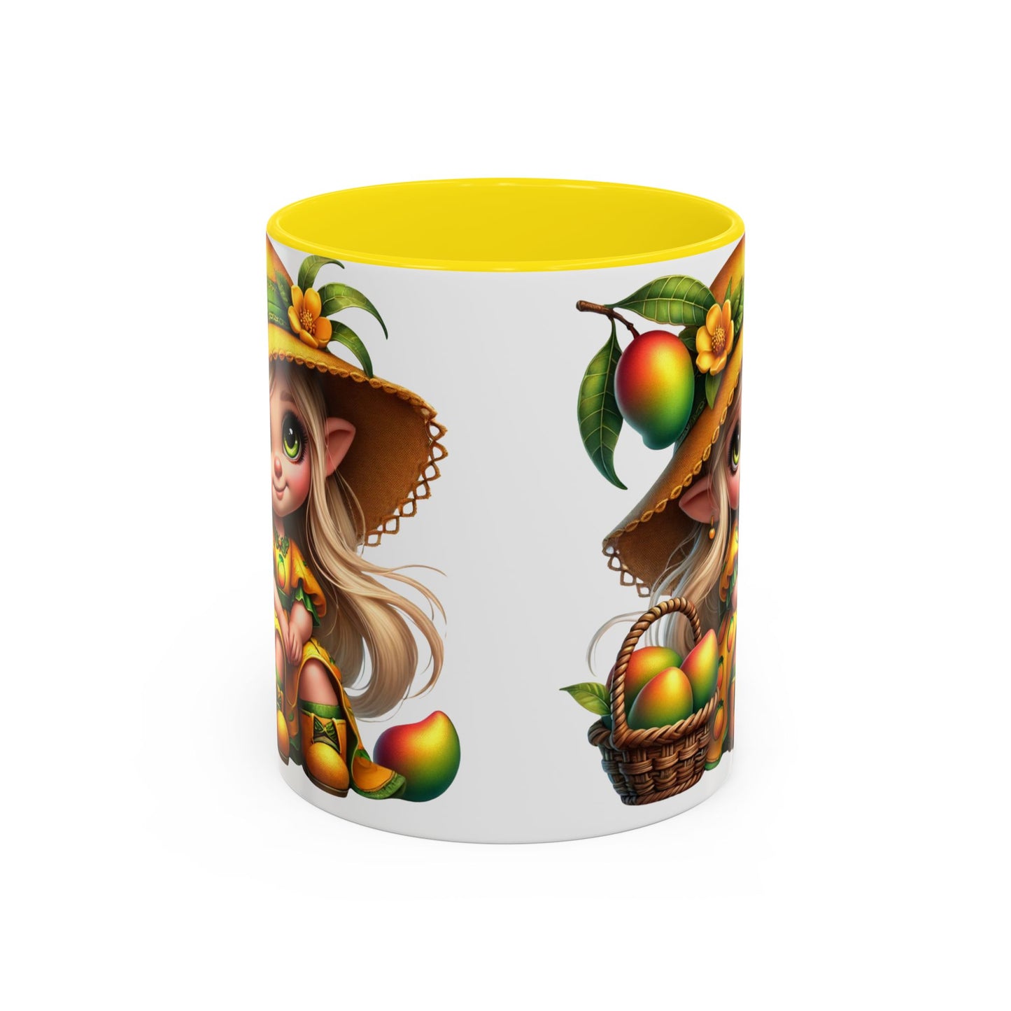 Cute Mango Fairy Accent Coffee Mug - Whimsical 11oz & 15oz