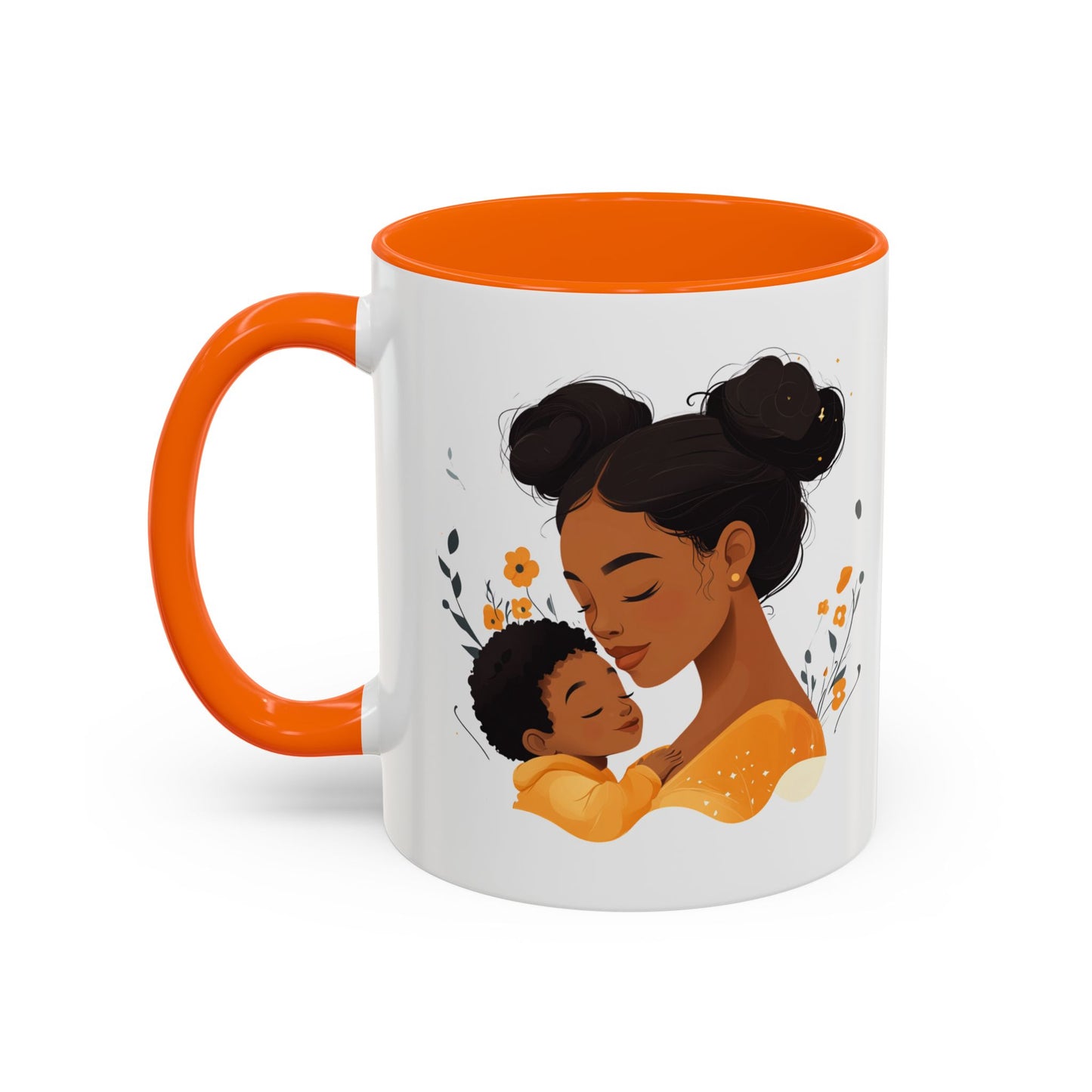 Mother and Child Accent Coffee Mug, Inspirational Drinkware, Gift for Mothers Day, Cute Family Mug, Cozy Coffee Cup, Loving Bond Mug