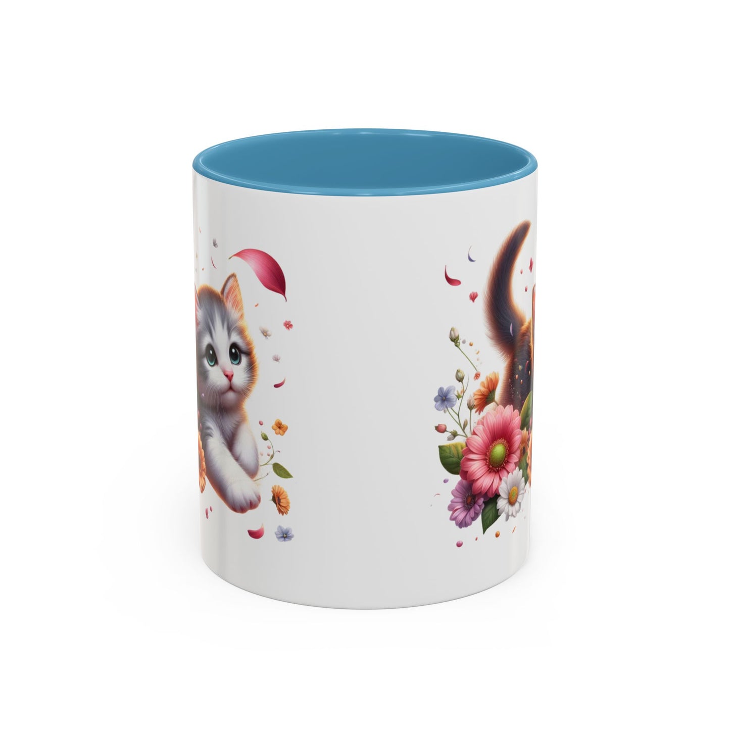 Whimsical Cat Coffee Mug | Cute Pet Lovers Gift | Floral Design | 11 & 15oz | Perfect for Birthdays, Anniversaries, Cat Enthusiasts