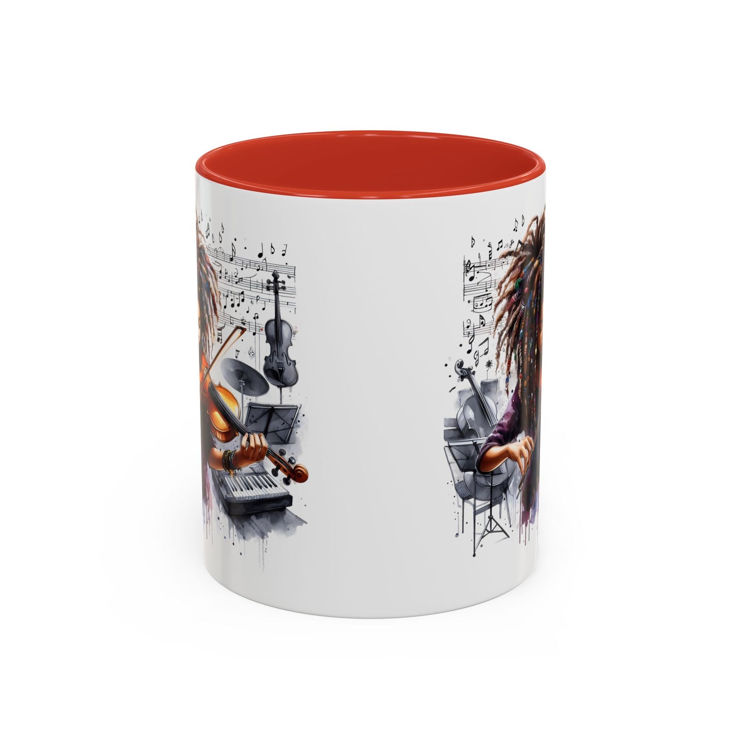 Musical Accent Coffee Mug, Music Lover Gift, Black and White Mug, Jazz Theme Mug, Artist Appreciation