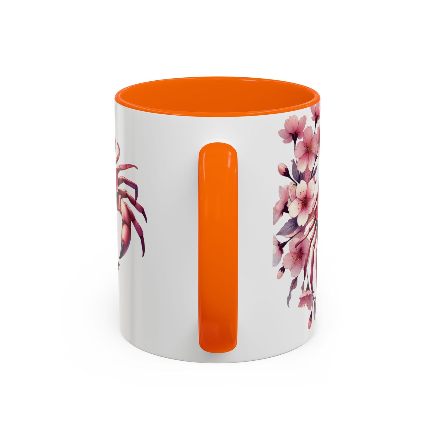 Artistic Crab & Cherry Blossom Mug - 11 & 15oz Accent Coffee Cup