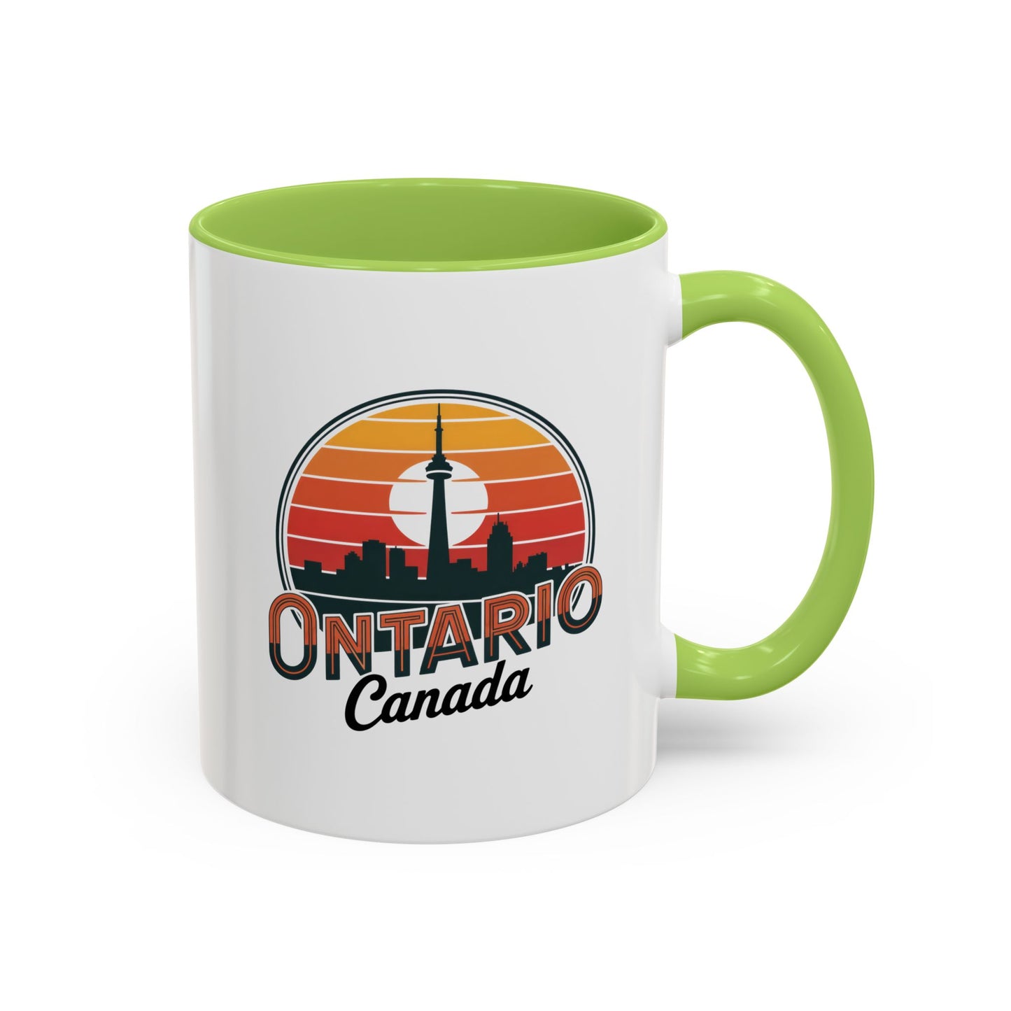 Ontario Skyline Accent Coffee Mug, Retro Travel Mug, Gift for Coffee Lovers, Ontario Souvenir, Unique Kitchen Decor