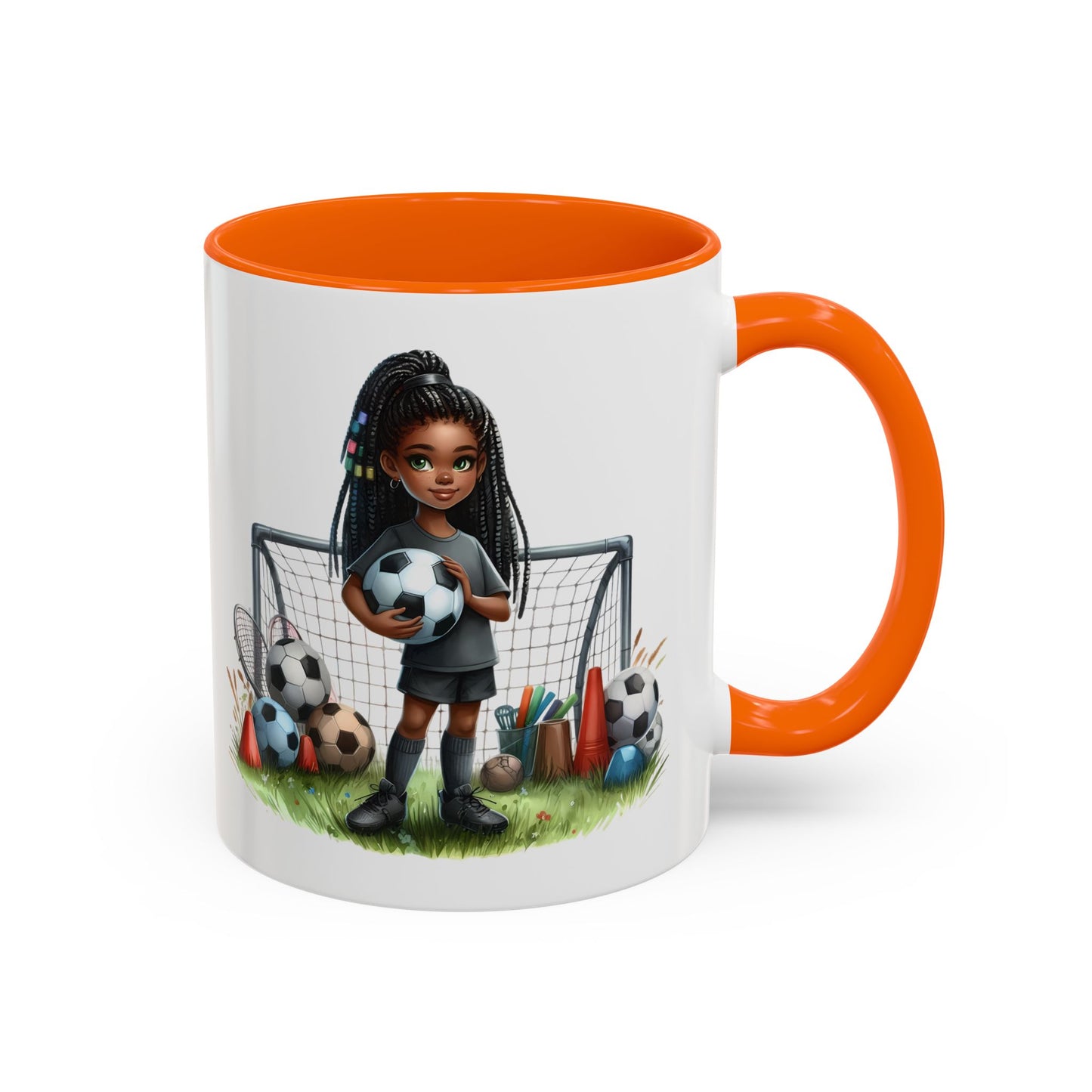 Soccer-Themed Accent Coffee Mug, Personalized Sports Fan Gift, Perfect for Coaches, Players, Kids, and Birthdays