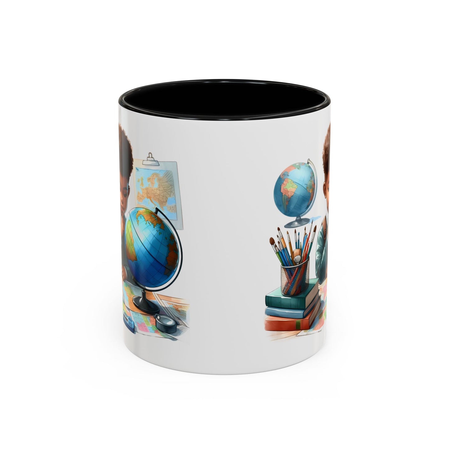 World Explorer Accent Coffee Mug - Perfect for Students, Travel Lovers, Teachers, Back to School, Gift for Kids