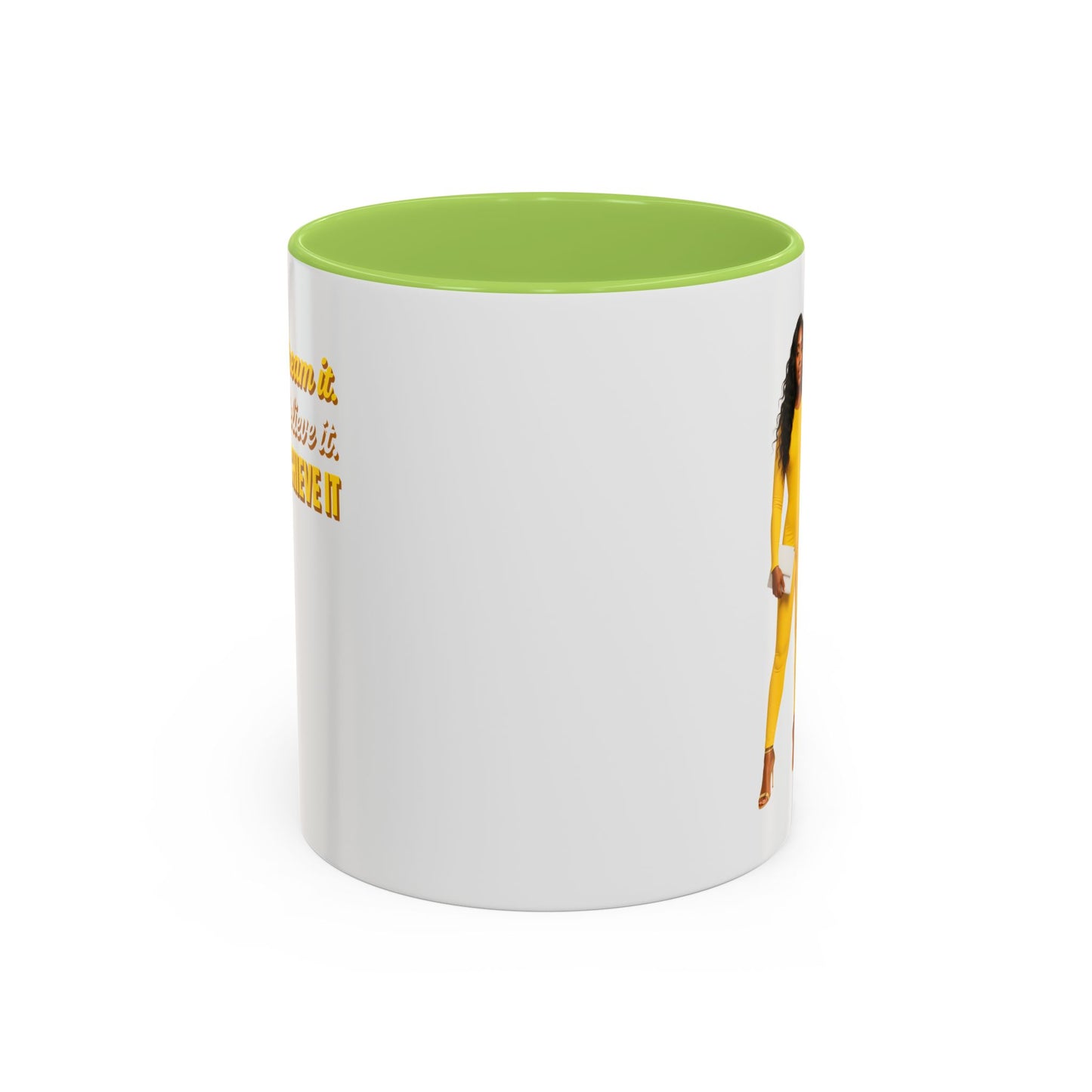 Inspiring Accent Coffee Mug - Dream It, Believe It, Achieve It, Motivational Gift, Coffee Lovers, Home Office Decor