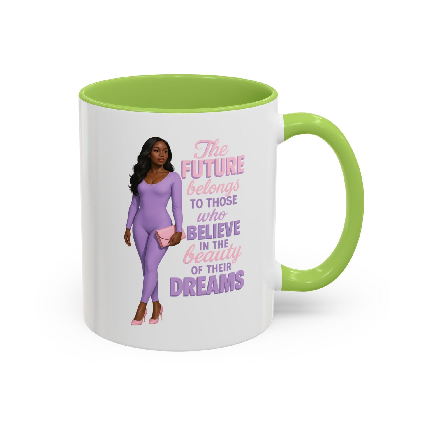 Inspirational Accent Coffee Mug - Motivational Gift for Dreamers, Home Office Decor, Encouragement Gift, Quote Cup