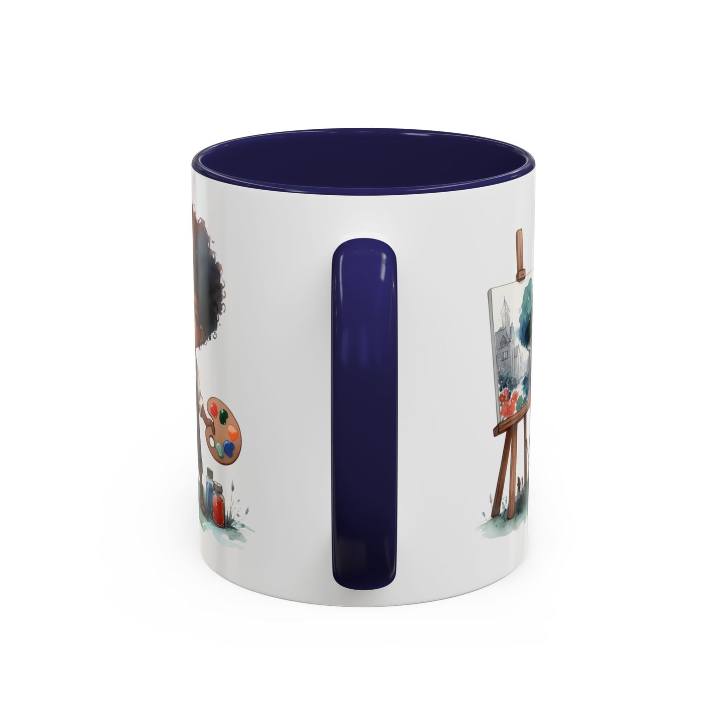 Creative Kid's Coffee Mug | Art Lover Gift | Black & White Accent Mug | Unique Art Design | Children's Art Decor | Fun Ceramic Cup