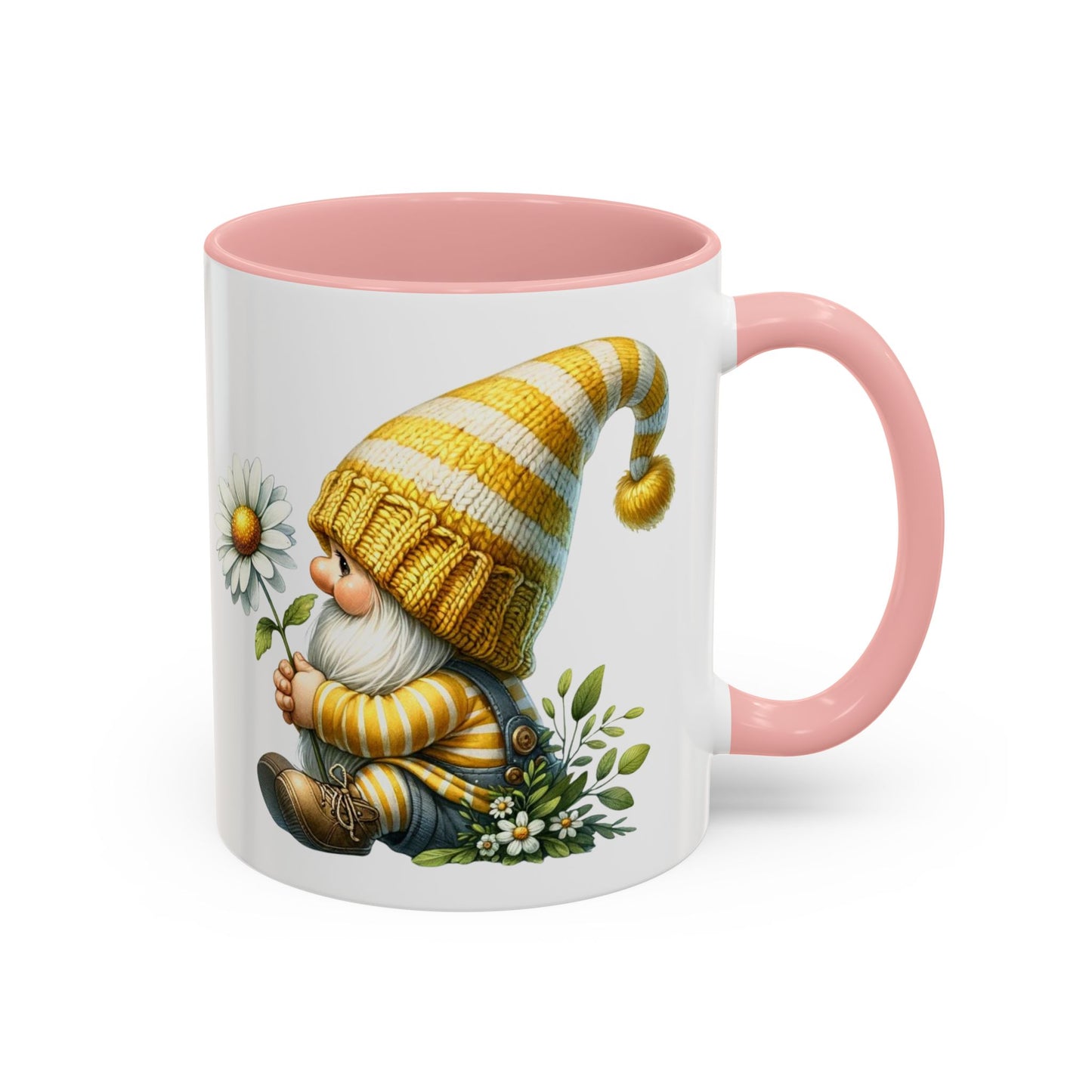 Whimsical Gnome Coffee Mug, Cute Gnome Cup for Garden Lovers, Spring Decor, Gift for Her, Coffee Lover's Mug, Unique Flower Mug