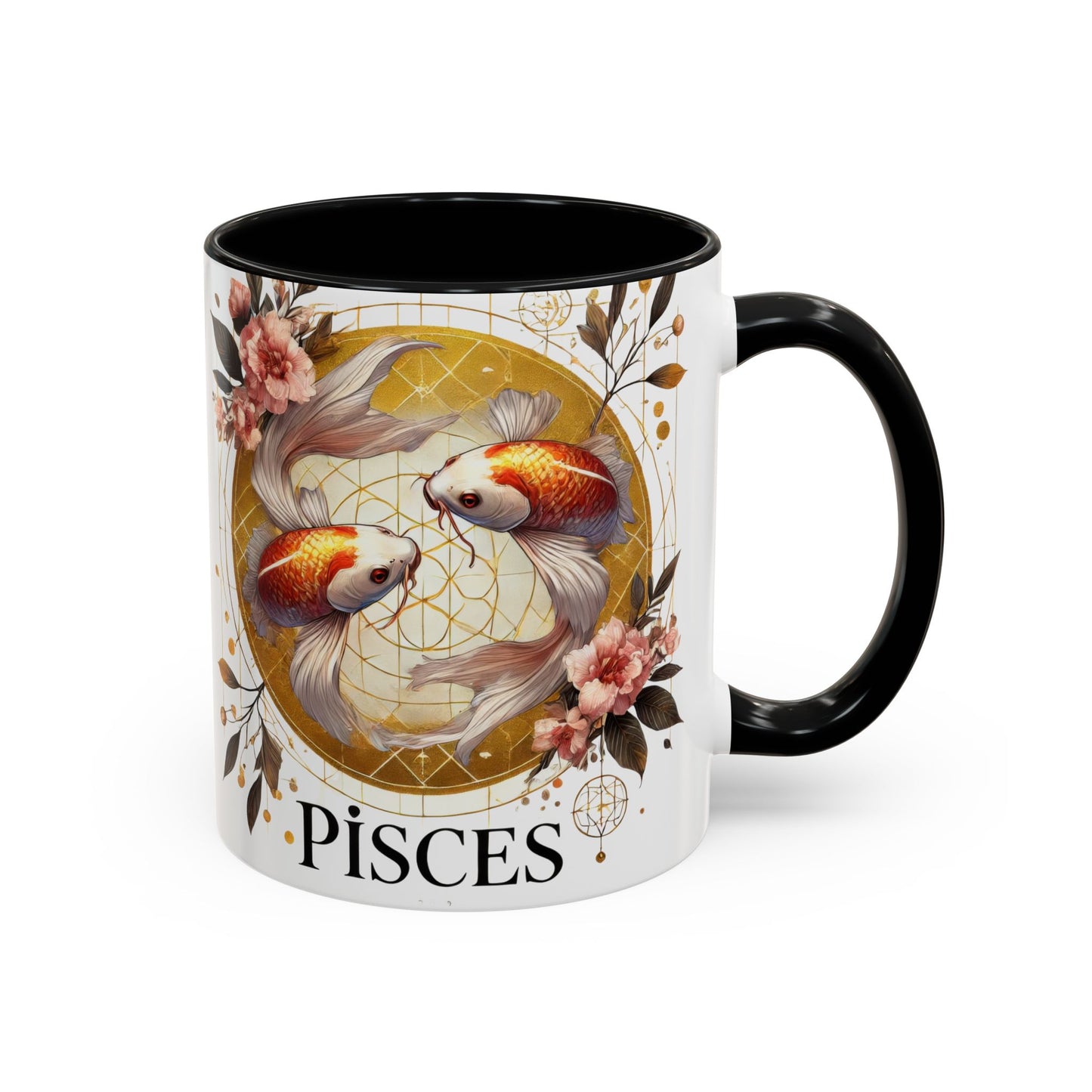 Pisces Goldfish Accent Coffee Mug – Zodiac Astrology Gift for Fish Lovers