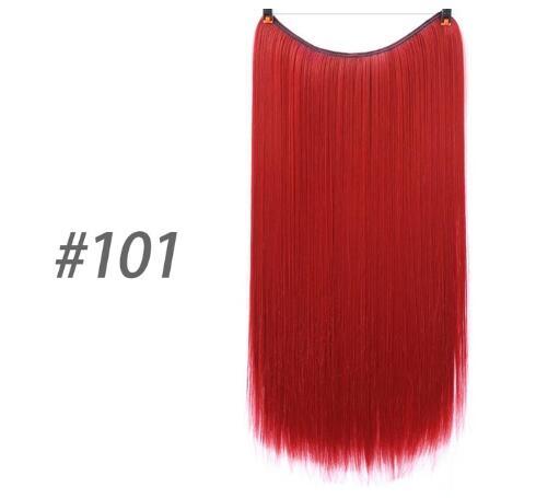 S-noilite 20 pouces Invisible Fil Pas de Clips dans les Cheveux Extensions Secrète Poisson Ligne Postiches Soyeux Droite Synthétique