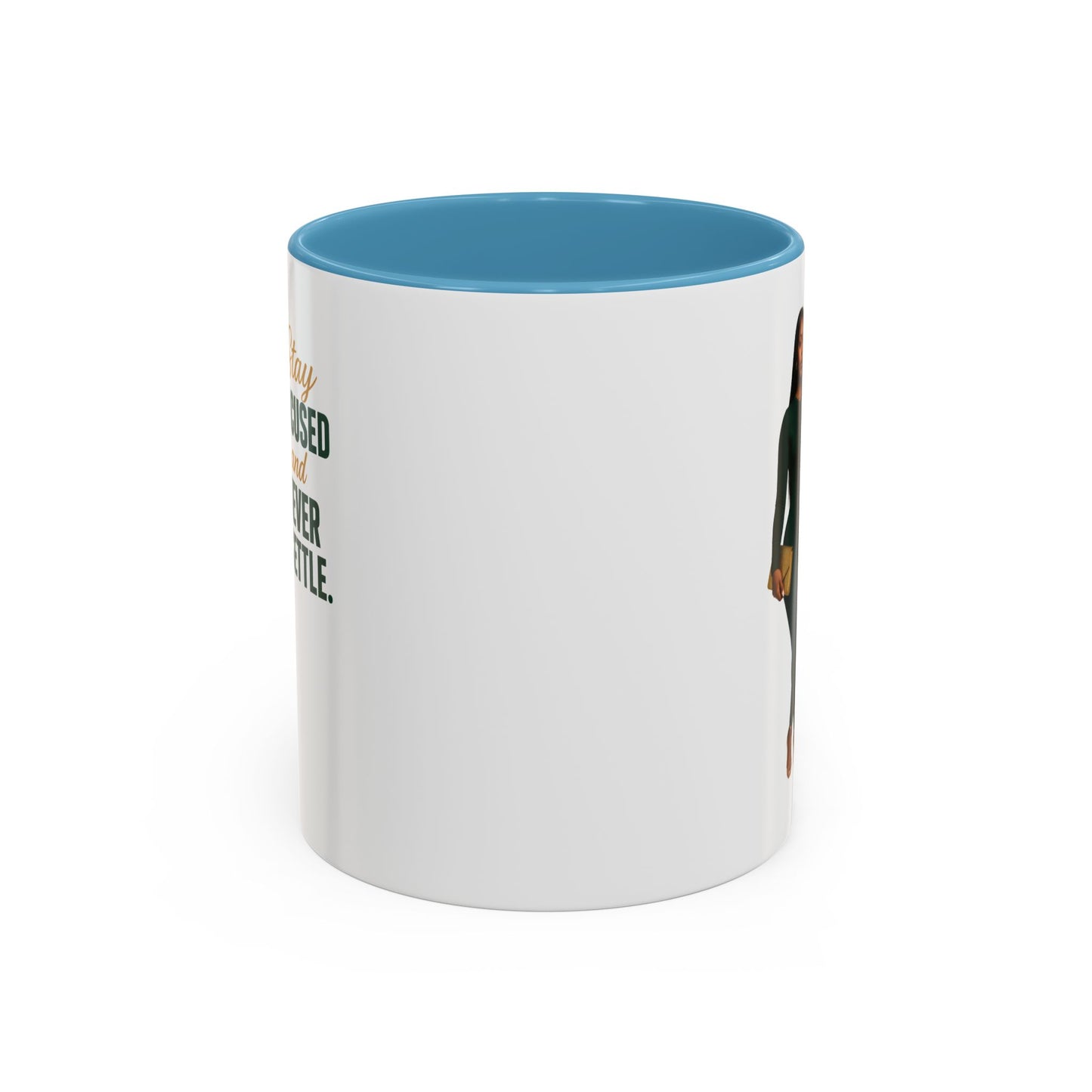 Motivational Accent Coffee Mug - Stay Focused and Never Settle | Inspirational Gift, Coffee Lover, Office Decor, Home Kitchen