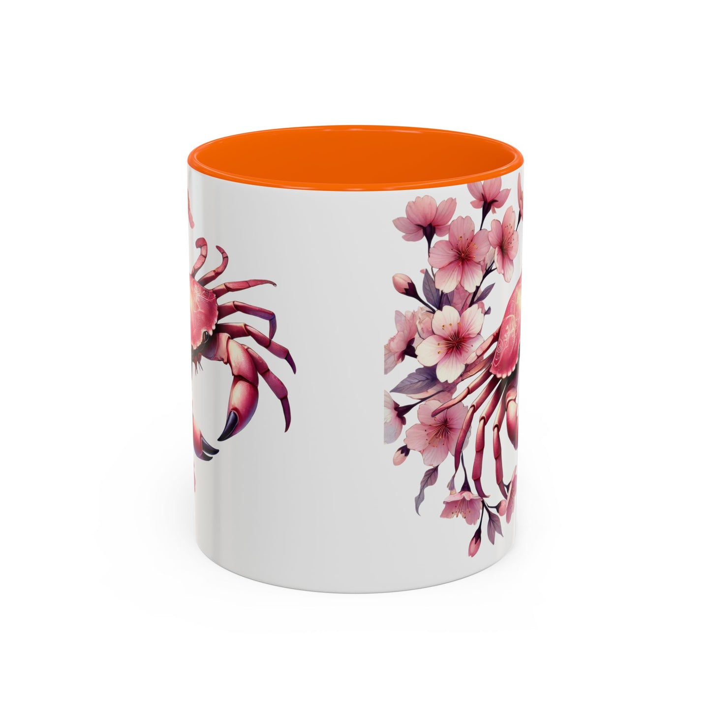Artistic Crab & Cherry Blossom Mug - 11 & 15oz Accent Coffee Cup
