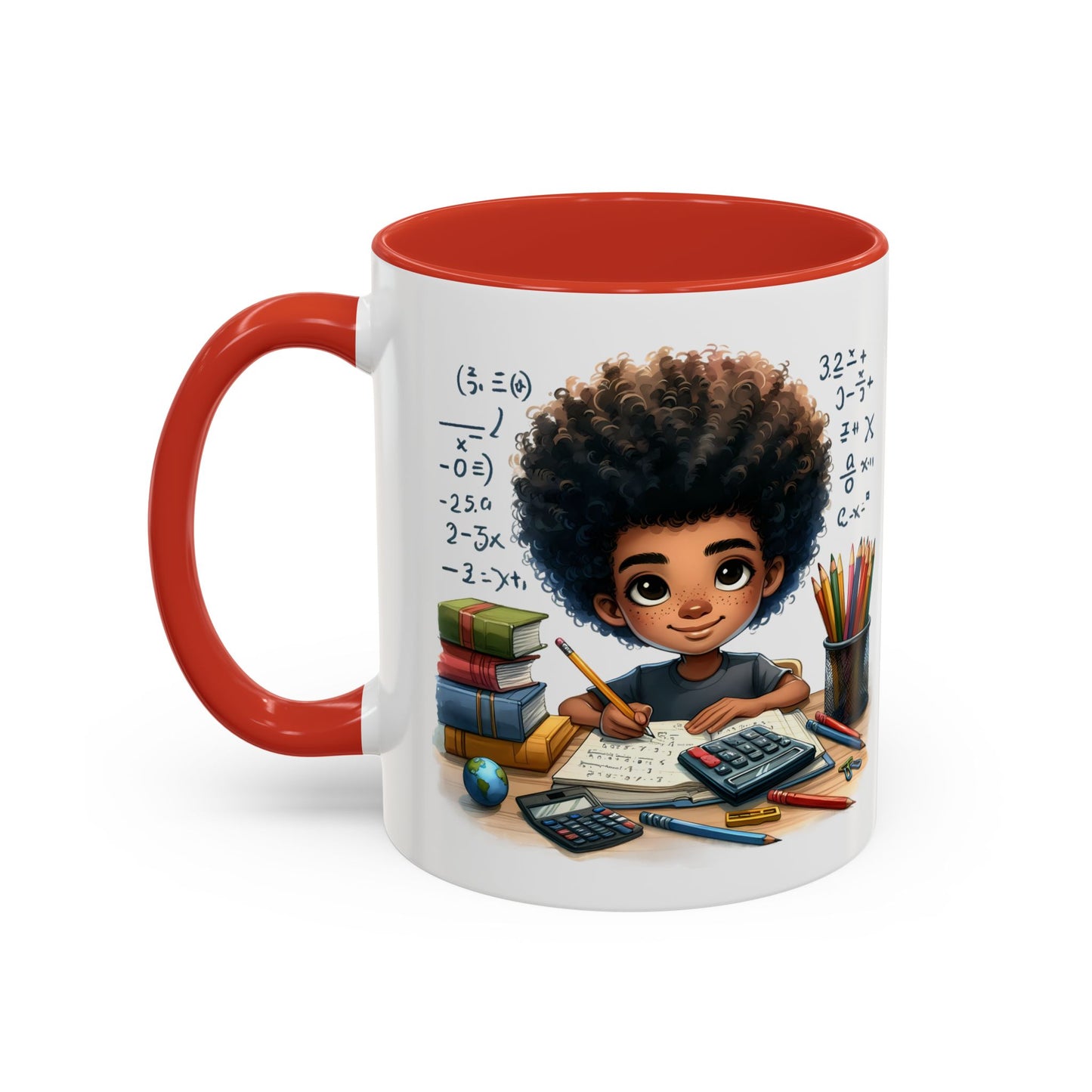 Cute Academic Accent Coffee Mug - Fun Mug for Students, Personalized Teacher Gift, Unique Gift for Scholars, Black Mug with Artwork