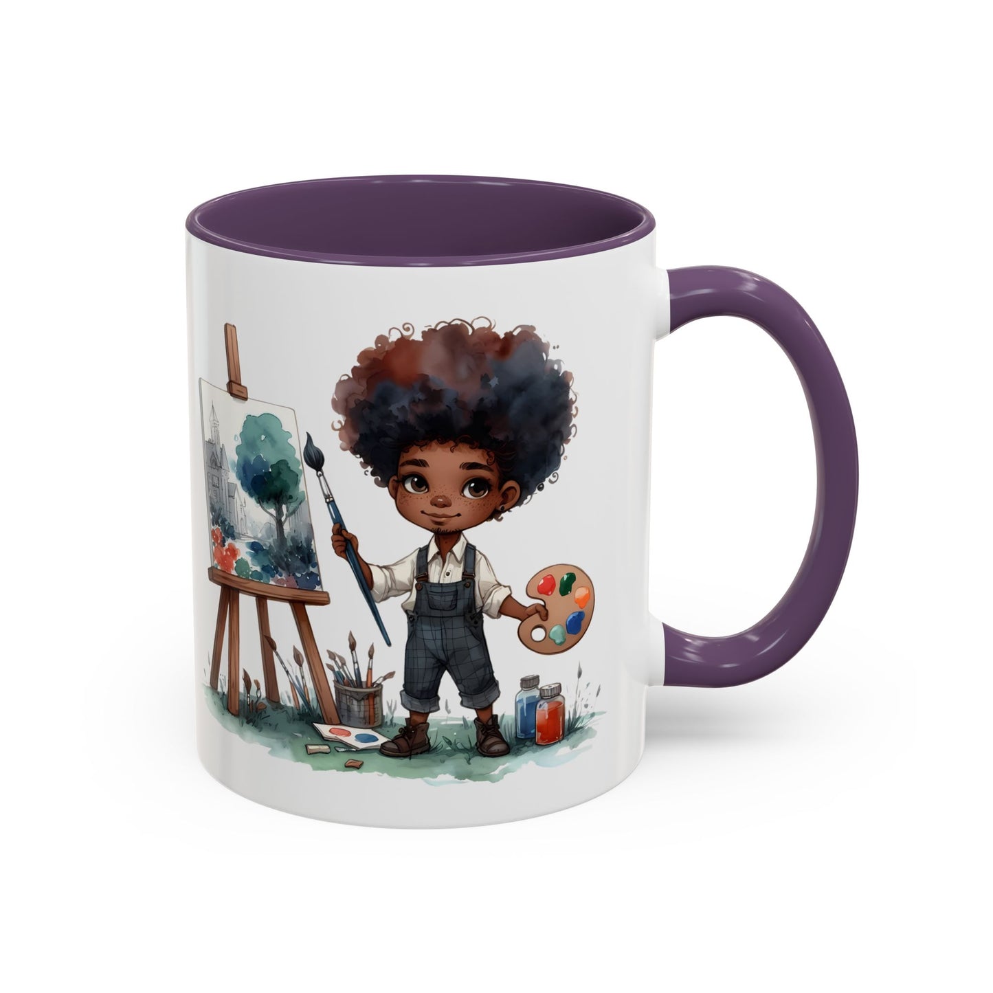 Creative Kid's Coffee Mug | Art Lover Gift | Black & White Accent Mug | Unique Art Design | Children's Art Decor | Fun Ceramic Cup