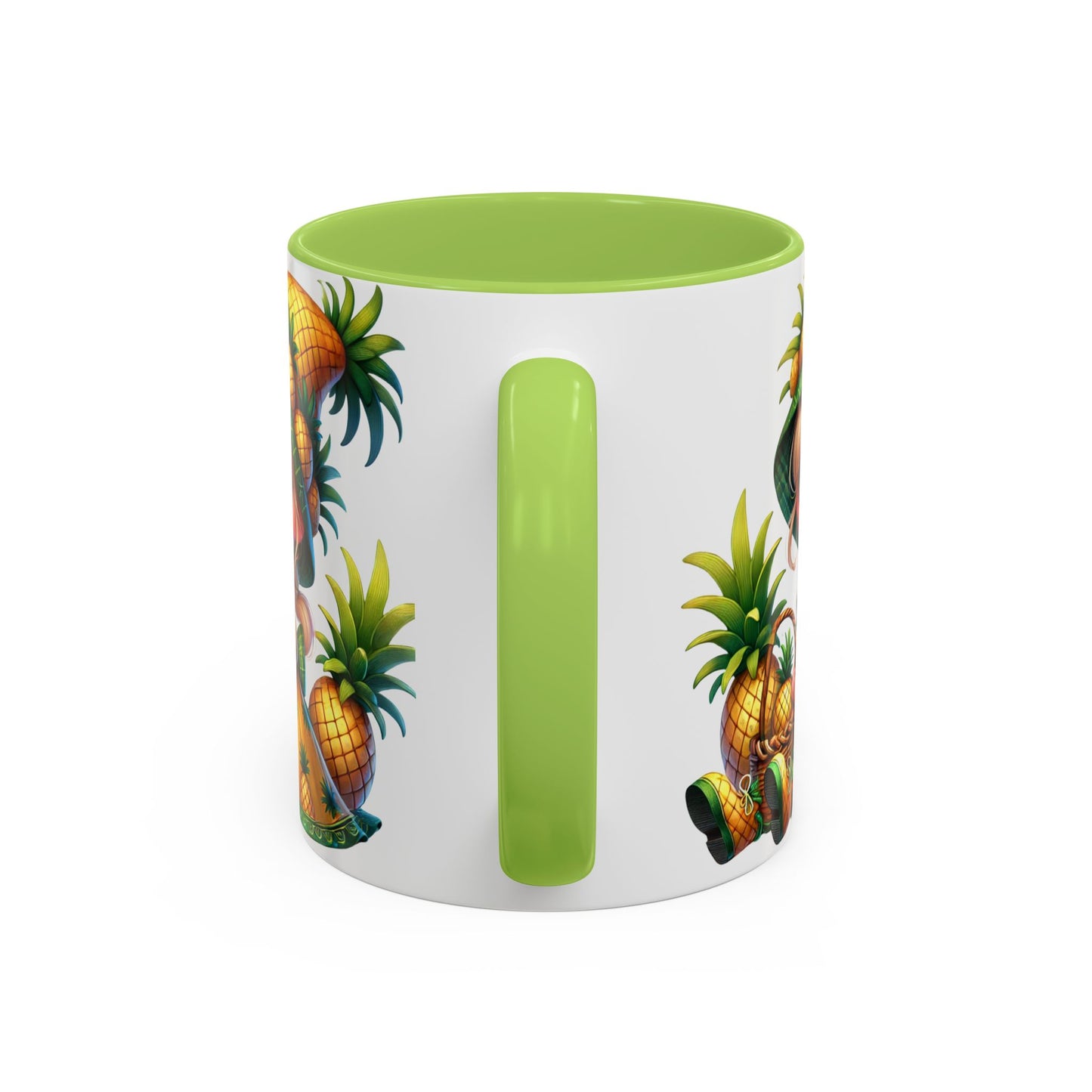 Pineapple Paradise Accent Coffee Mug - Cute Tropical Design, 11oz & 15oz