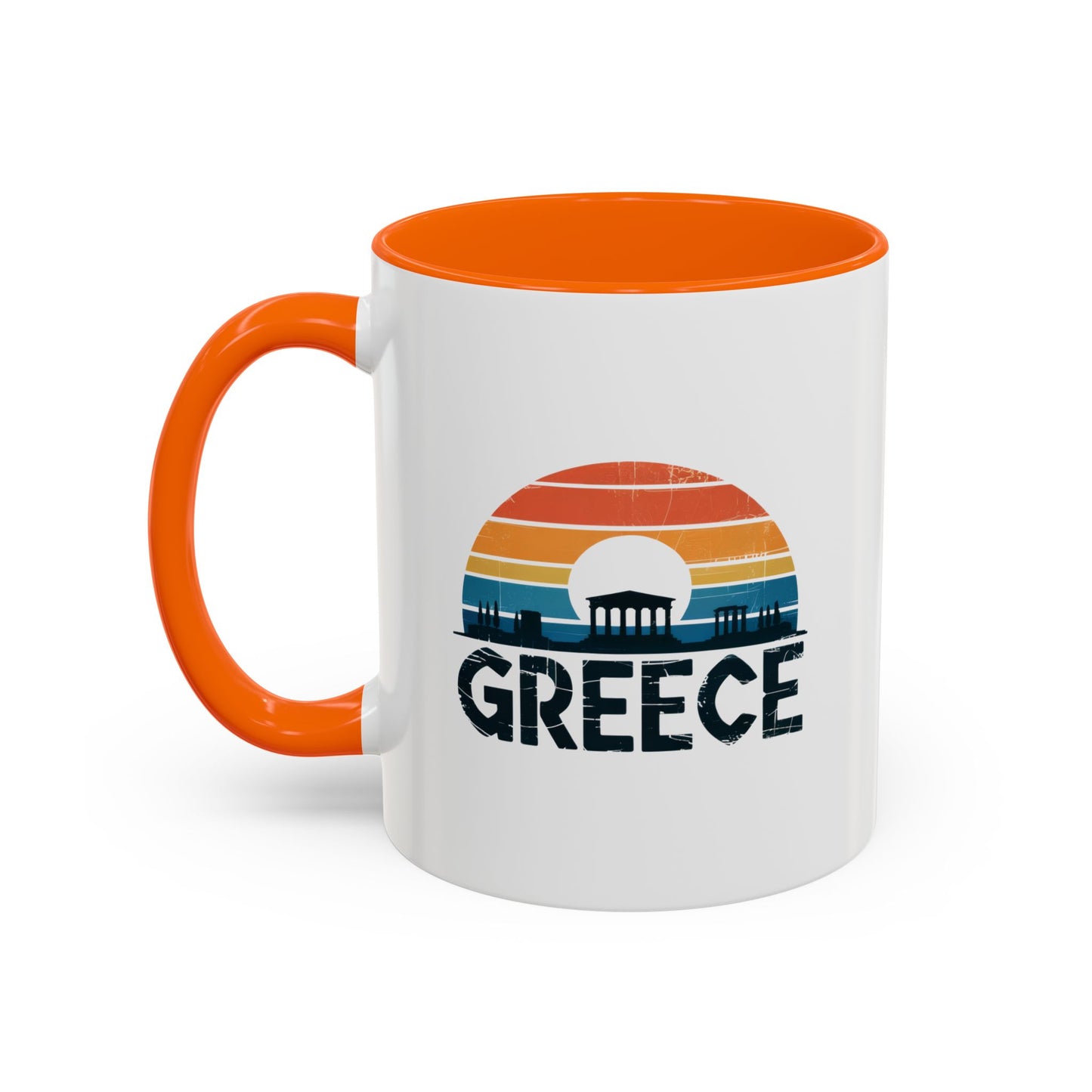 Greece Sunset Accent Coffee Mug - Perfect for Travel Lovers, Gifts for Her, Cozy Mornings, Summer Vibes, Greek Decor