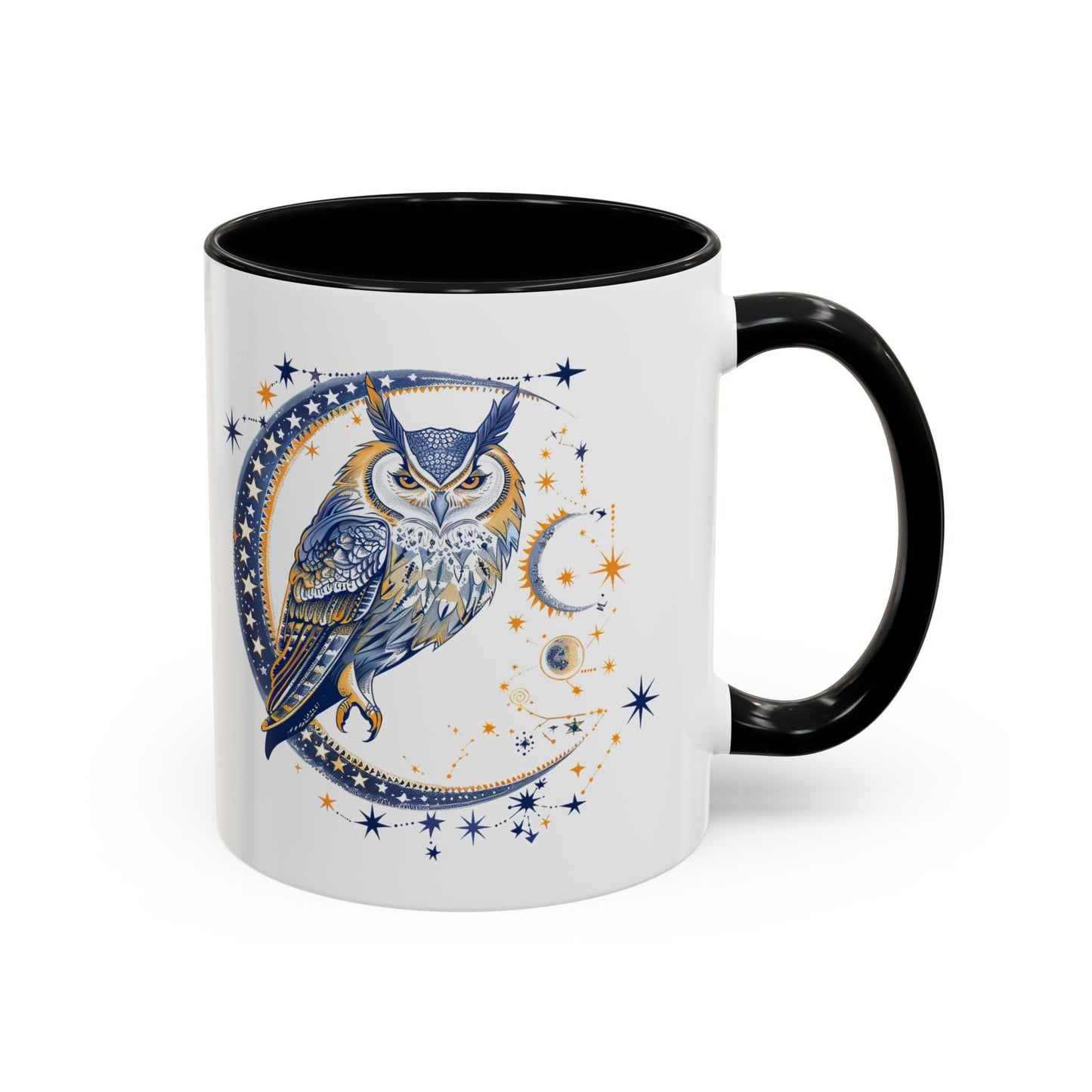 Celestial Owl Coffee Mug | Starry Night Mug, Astrology Gift, Owl Lover Cup, Unique Drinking Vessel, Enchanted Home Decor