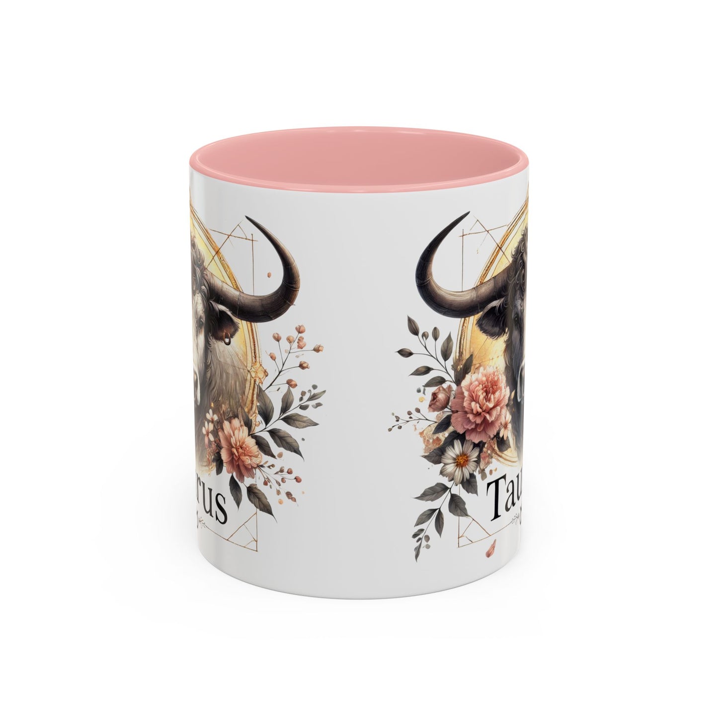 Taurus Floral Accent Coffee Mug | Astrology Gift for Taurus Fans | Office, Birthday, Zodiac Decor, Personalized Mug, Home & Kitchen