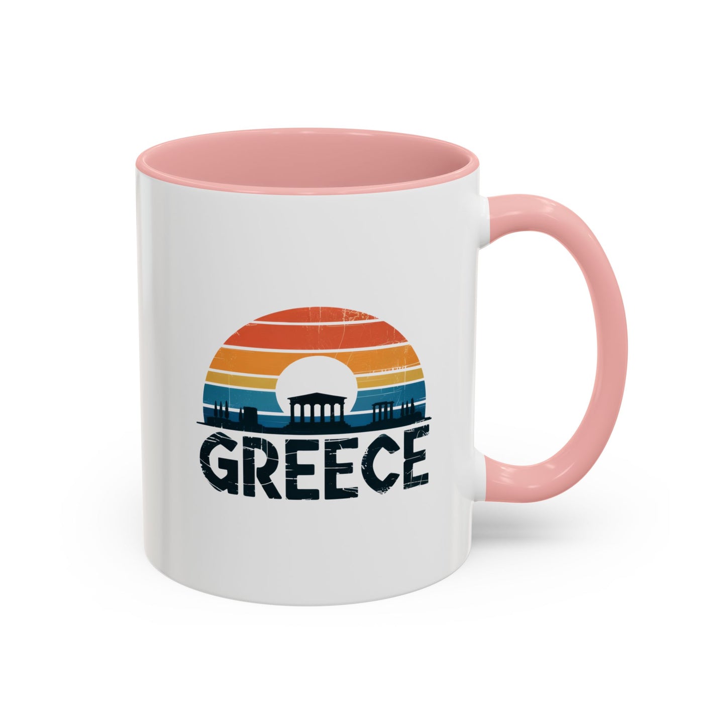 Greece Sunset Accent Coffee Mug - Perfect for Travel Lovers, Gifts for Her, Cozy Mornings, Summer Vibes, Greek Decor