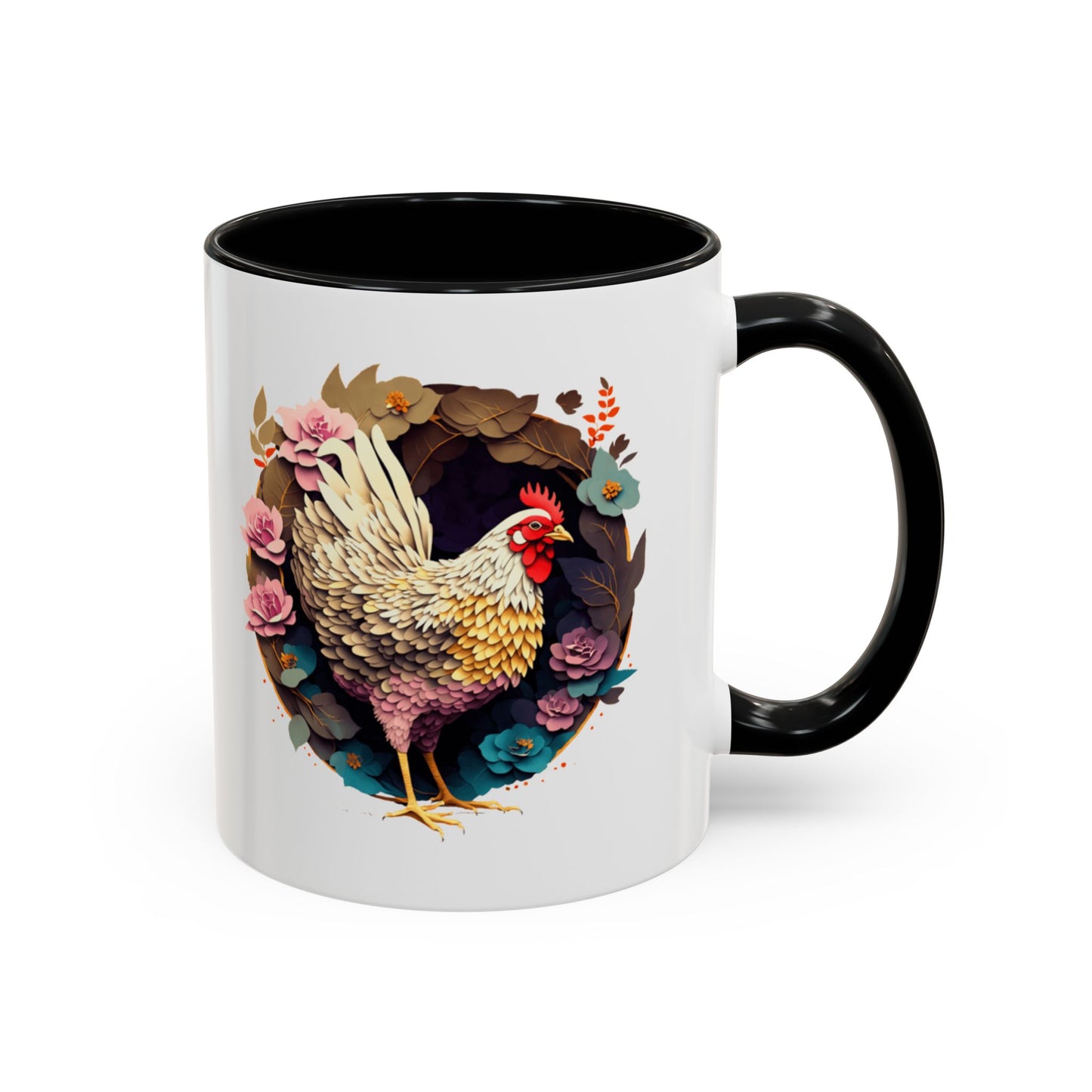 Charming Floral Chicken Coffee Mug - Perfect for Farmhouse Decor, Gift for Chicken Lovers, Tea, Hot Drinks, Home & Kitchen