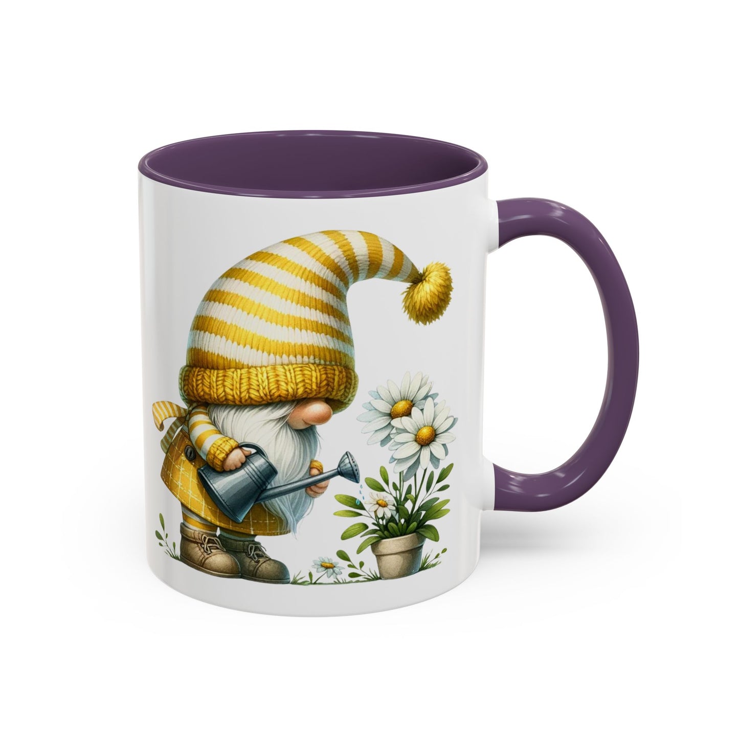 Charming Gnome Accent Coffee Mug, Cute Nature Decor, Garden Lover Gift, Springtime Coffee Cup, Whimsical Kitchenware