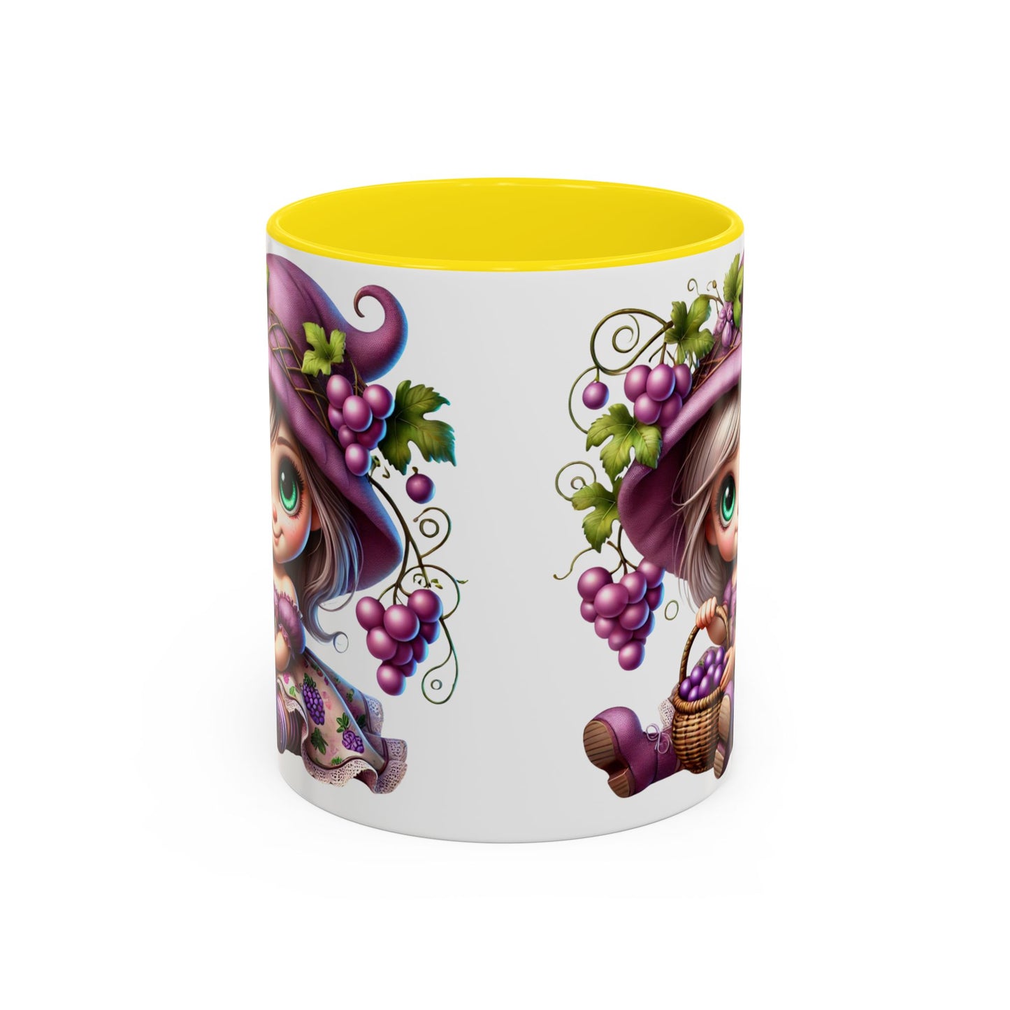 Whimsical Grape Girl Coffee Mug - Perfect for Wine Lovers and Gift Giving