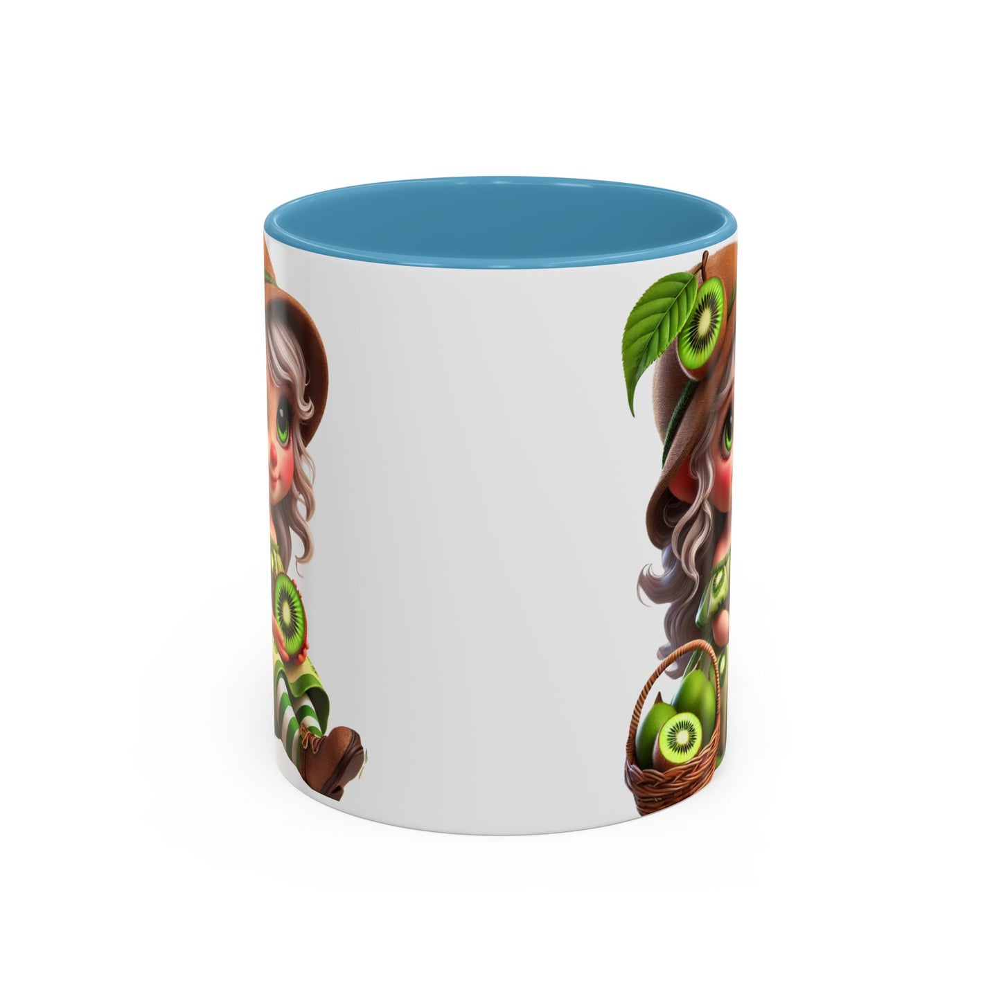 Whimsical Kiwi Accent Coffee Mug - Adorable Greenery Design for Nature Lovers