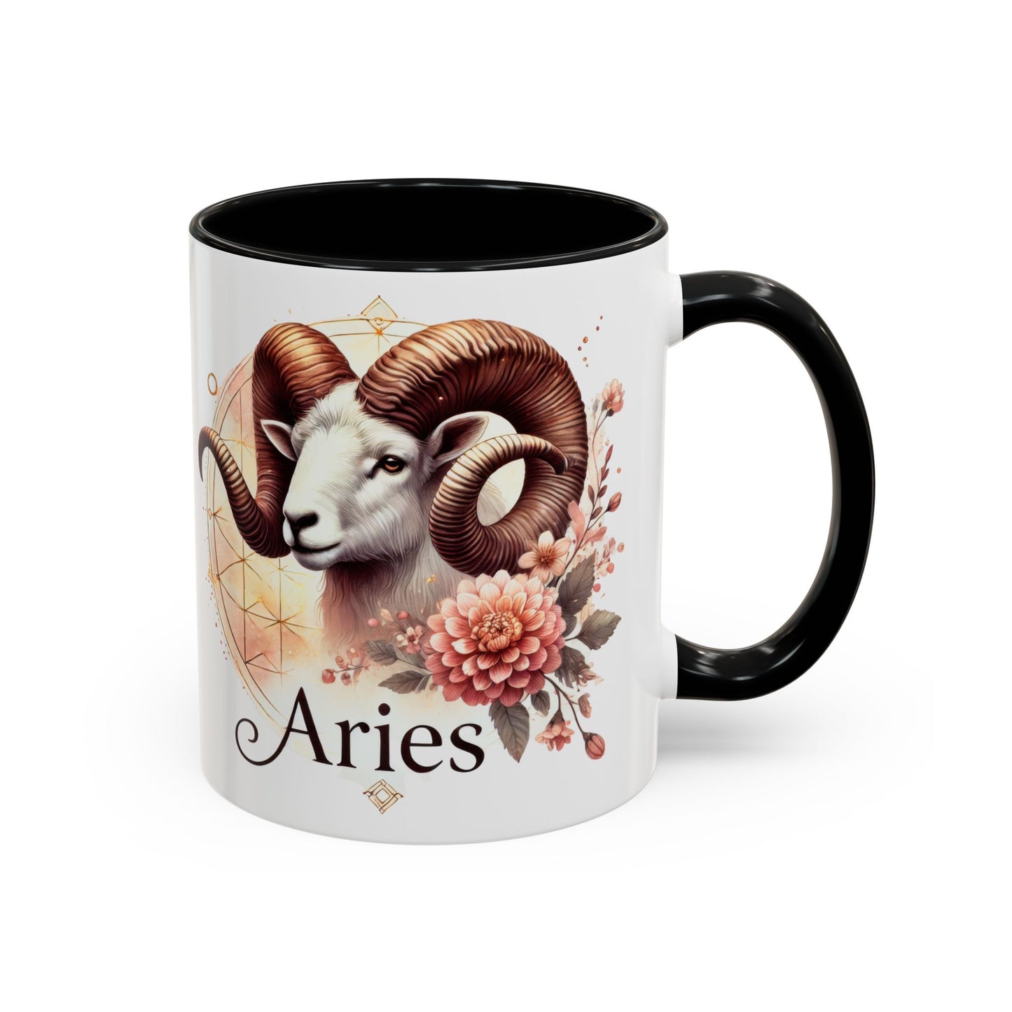 Aries Zodiac Coffee Mug - Astrological Floral Design - Perfect Gift for Astrology Lovers