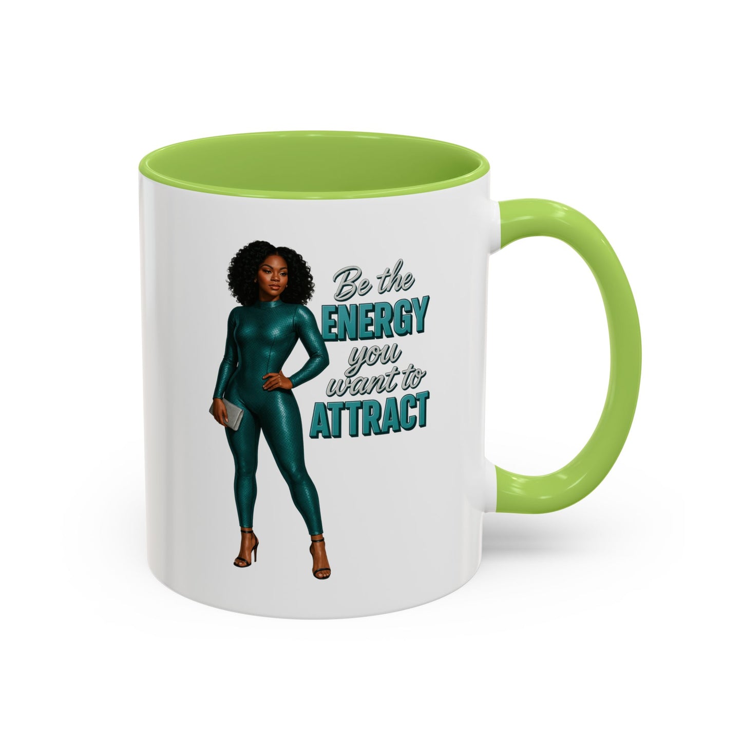 Empowering Accent Coffee Mug - Ideal Gift for Motivators, Inspirational Decor, Self-Care Mug, Energy Attraction Mug