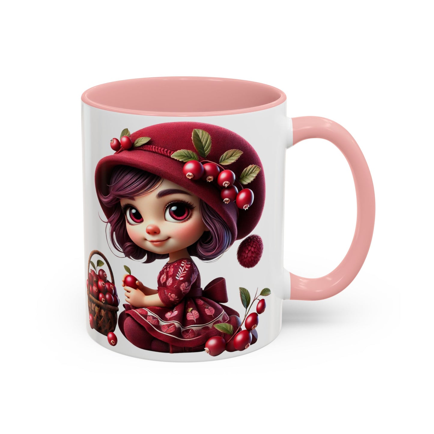 Charming Cherry Blossom Accent Coffee Mug | Cute Character Design | Perfect Gift for Tea Lovers & Special Occasions