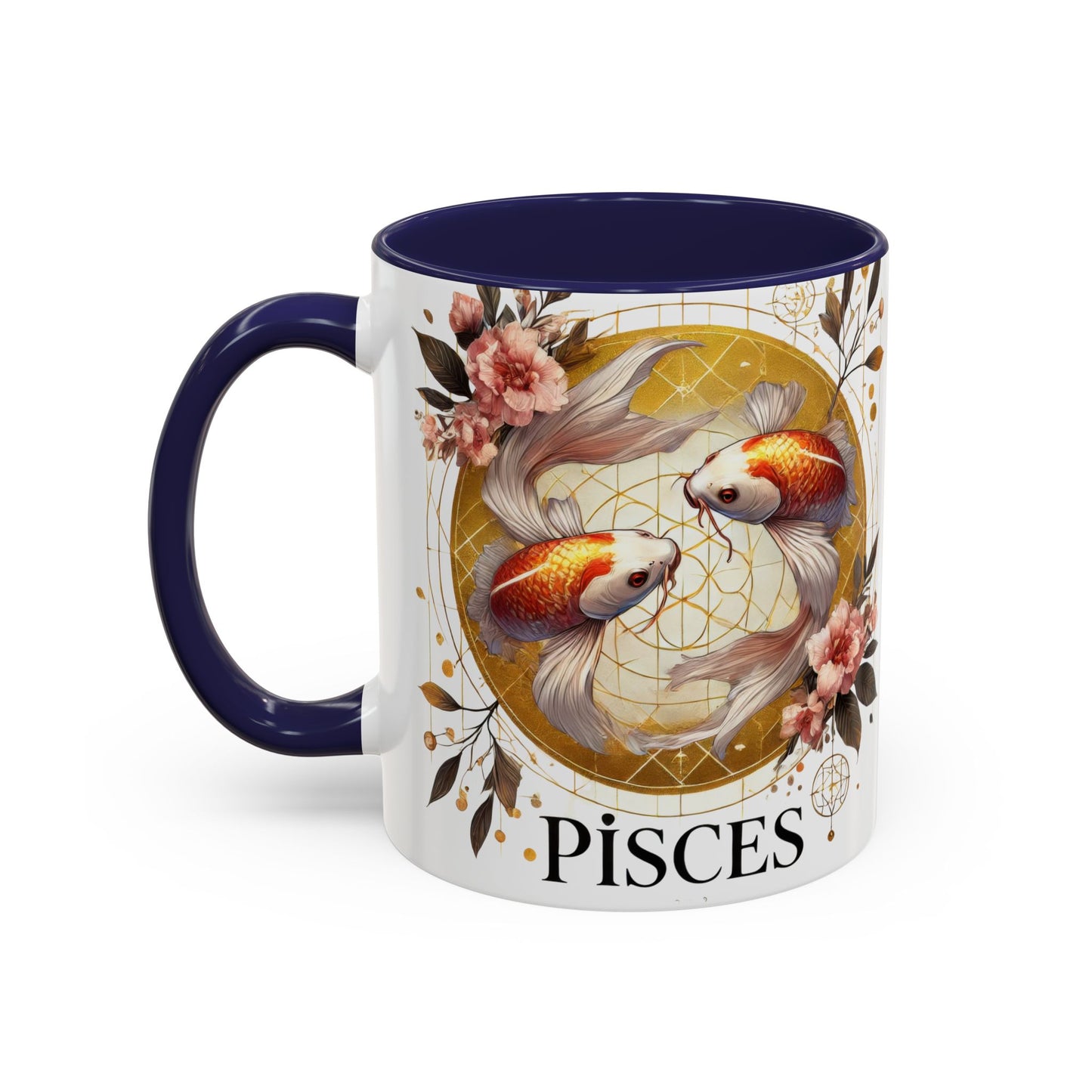 Pisces Goldfish Accent Coffee Mug – Zodiac Astrology Gift for Fish Lovers