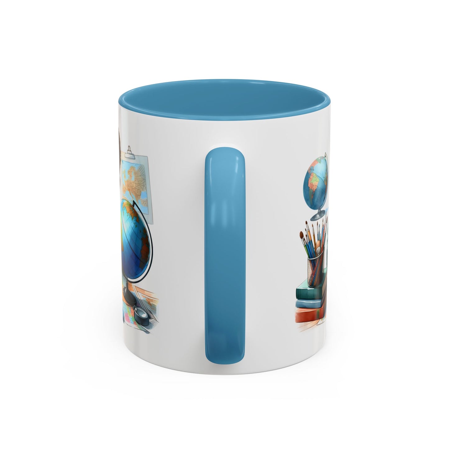 World Explorer Accent Coffee Mug - Perfect for Students, Travel Lovers, Teachers, Back to School, Gift for Kids