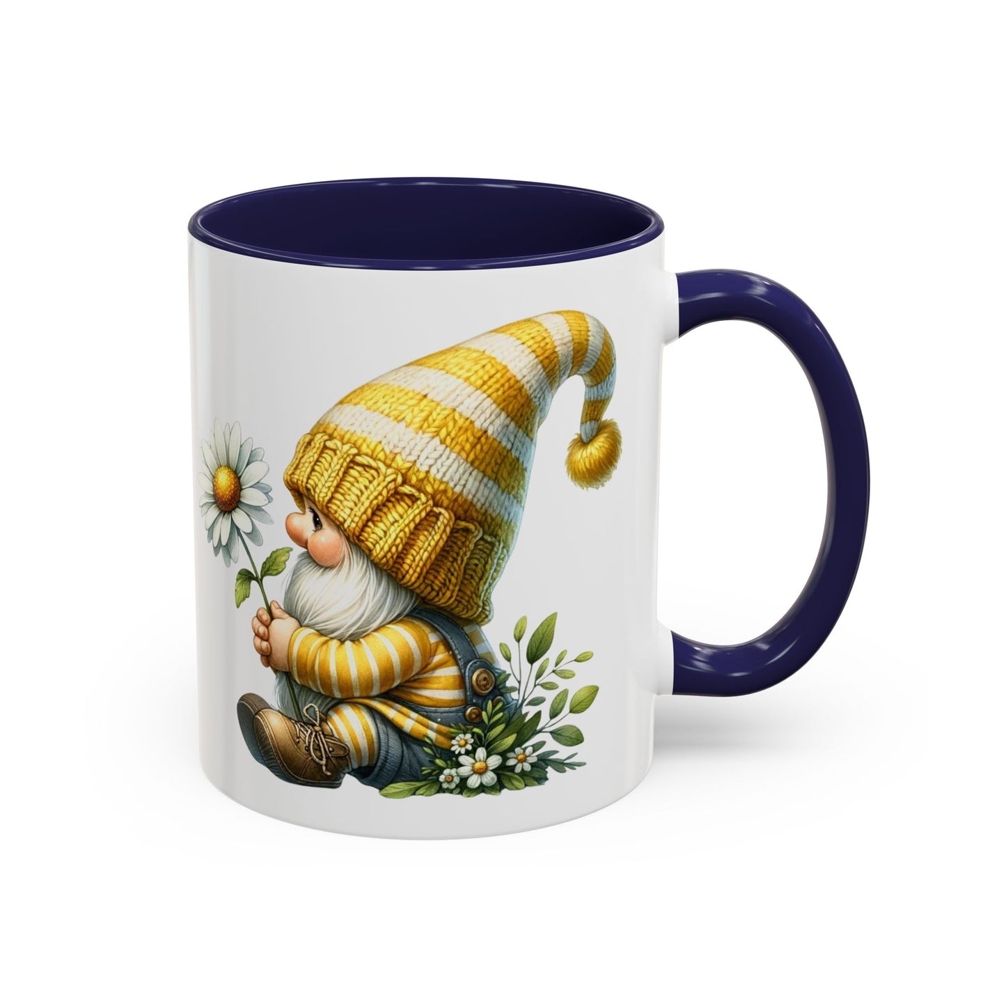 Whimsical Gnome Coffee Mug, Cute Gnome Cup for Garden Lovers, Spring Decor, Gift for Her, Coffee Lover's Mug, Unique Flower Mug