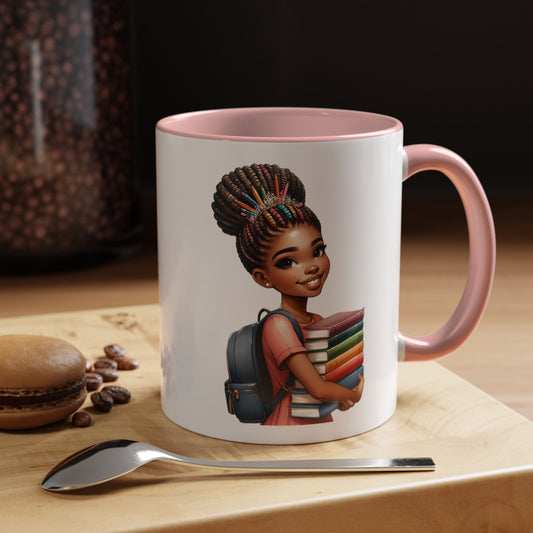 Accent Coffee Mug with Empowering Design, Student Gift, Books Lover Mug, Motivational Cup, School Supplies