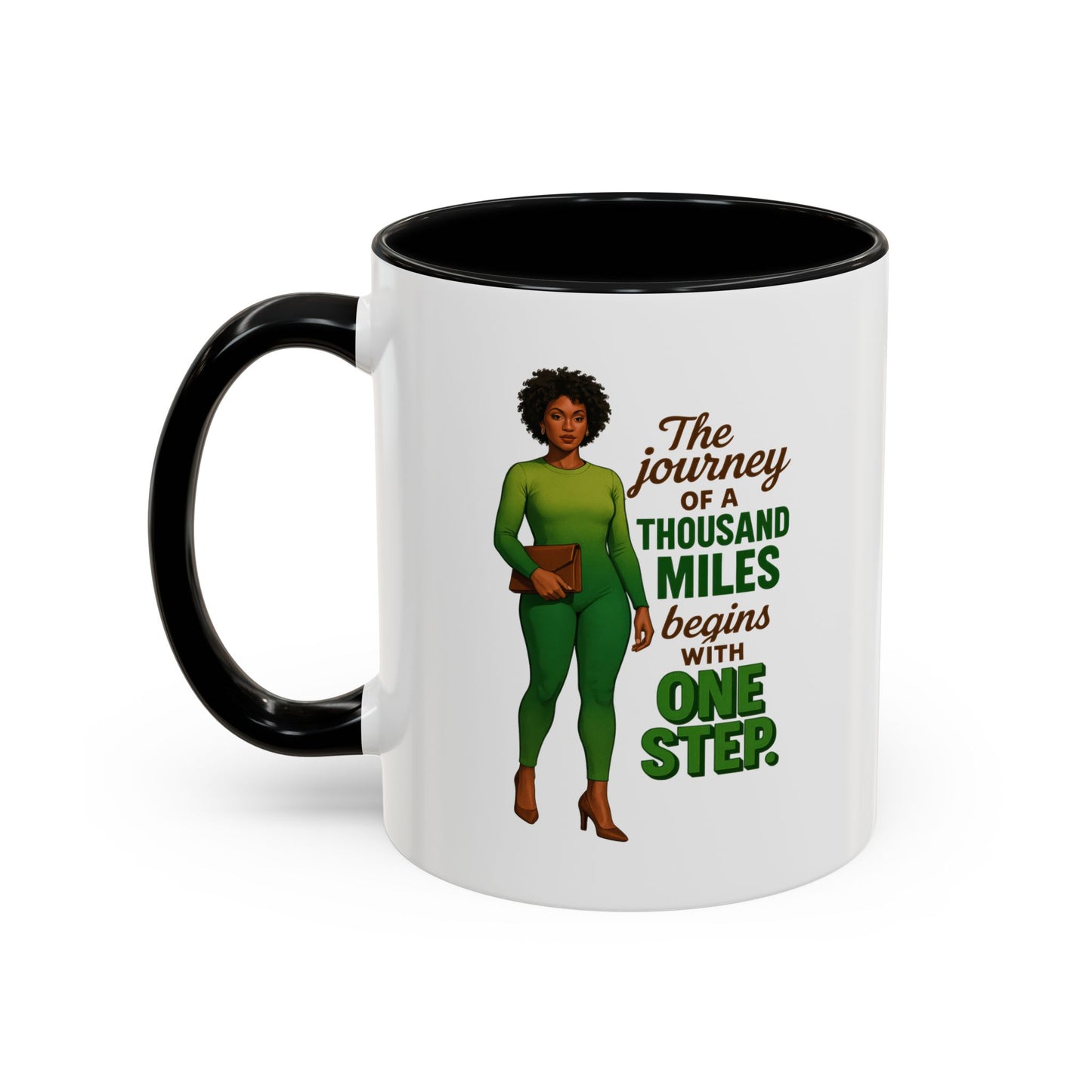 Inspirational Accent Coffee Mug - Motivational Quote Mug, Unique Gift for Her, Empowerment Coffee Cup, Coffee Lover's Gift, Tea Mug