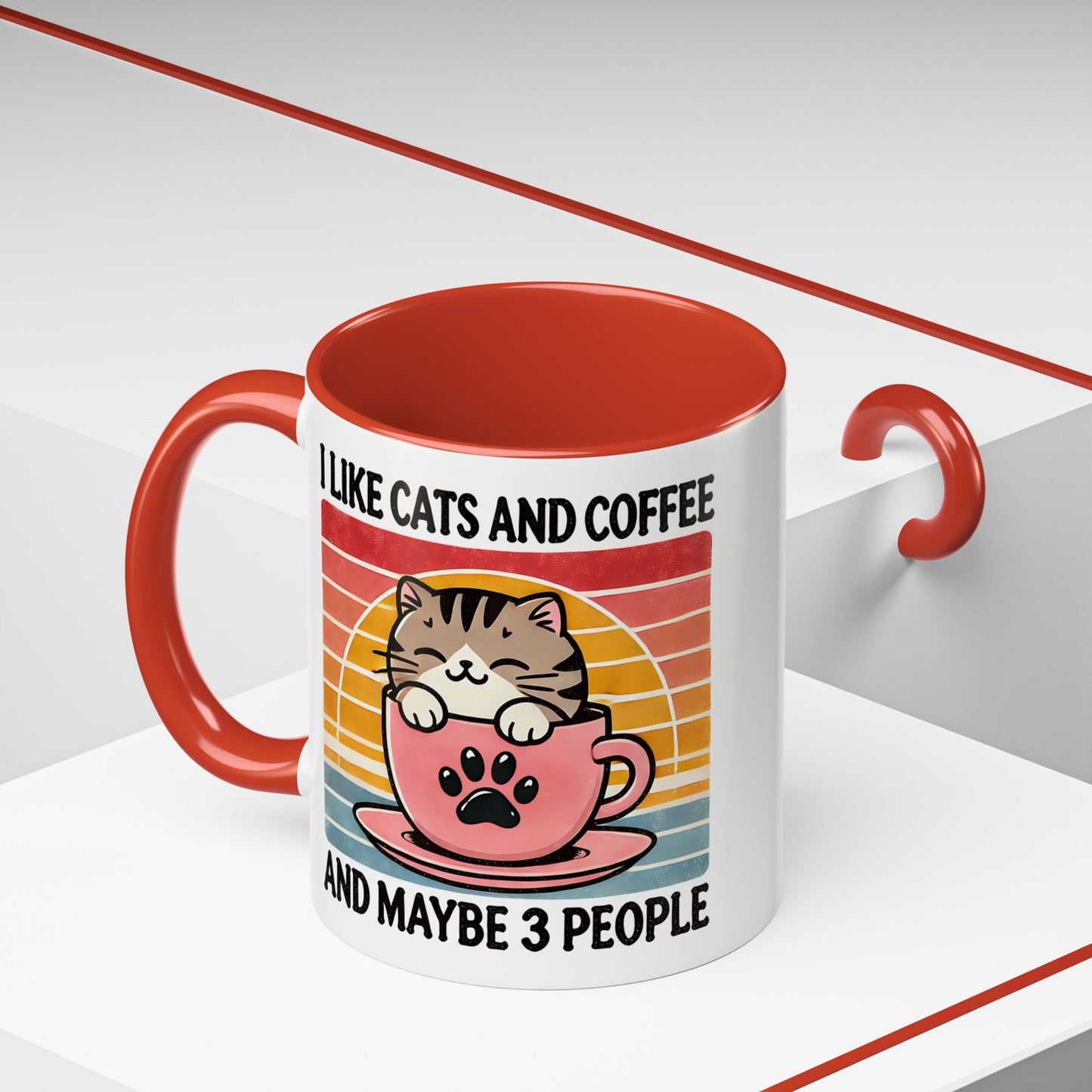 Cute Cat Coffee Mug, Cat Lover Gift, Coffee Lover Mug, Fun Pet Mug, Pet Owner Gifts