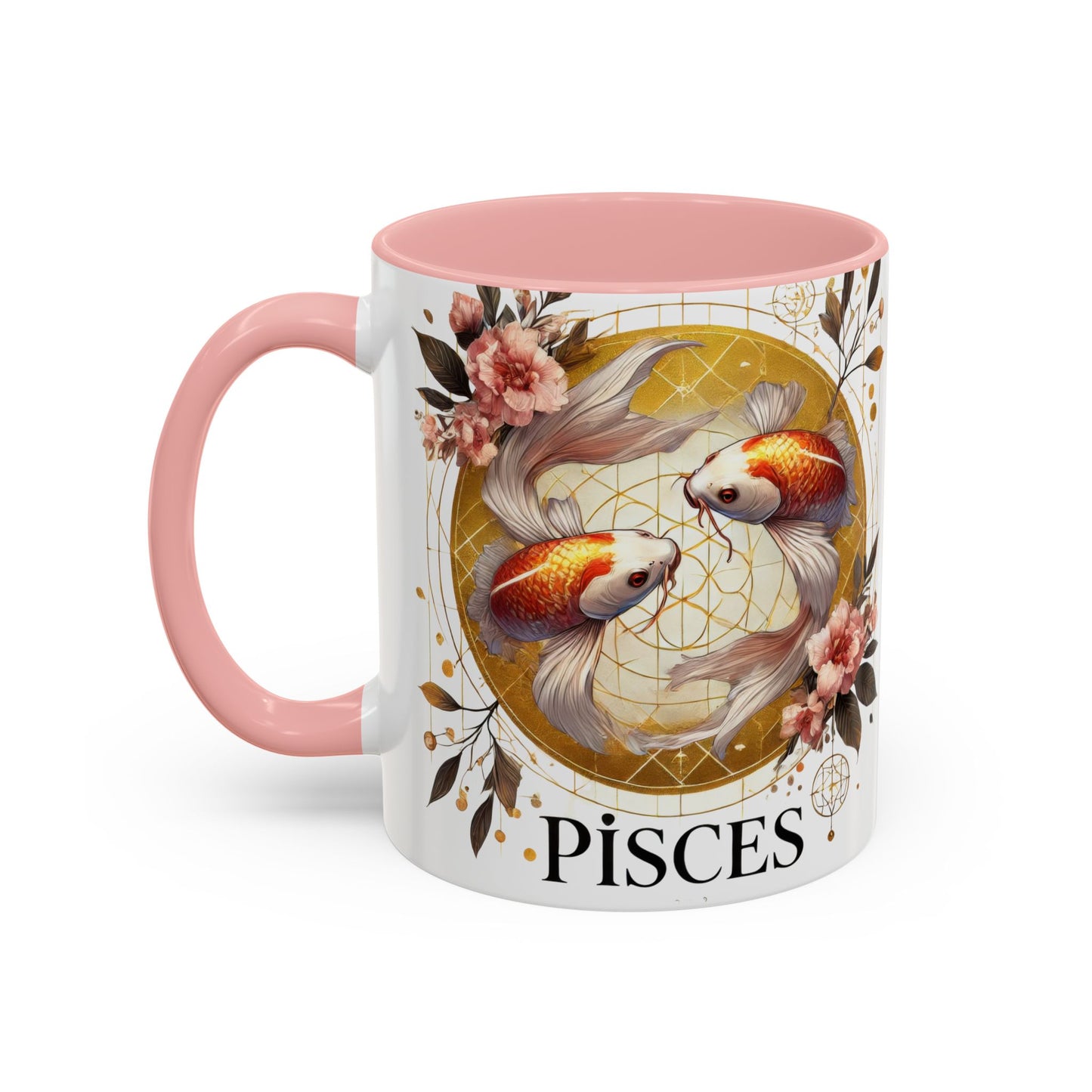 Pisces Goldfish Accent Coffee Mug – Zodiac Astrology Gift for Fish Lovers