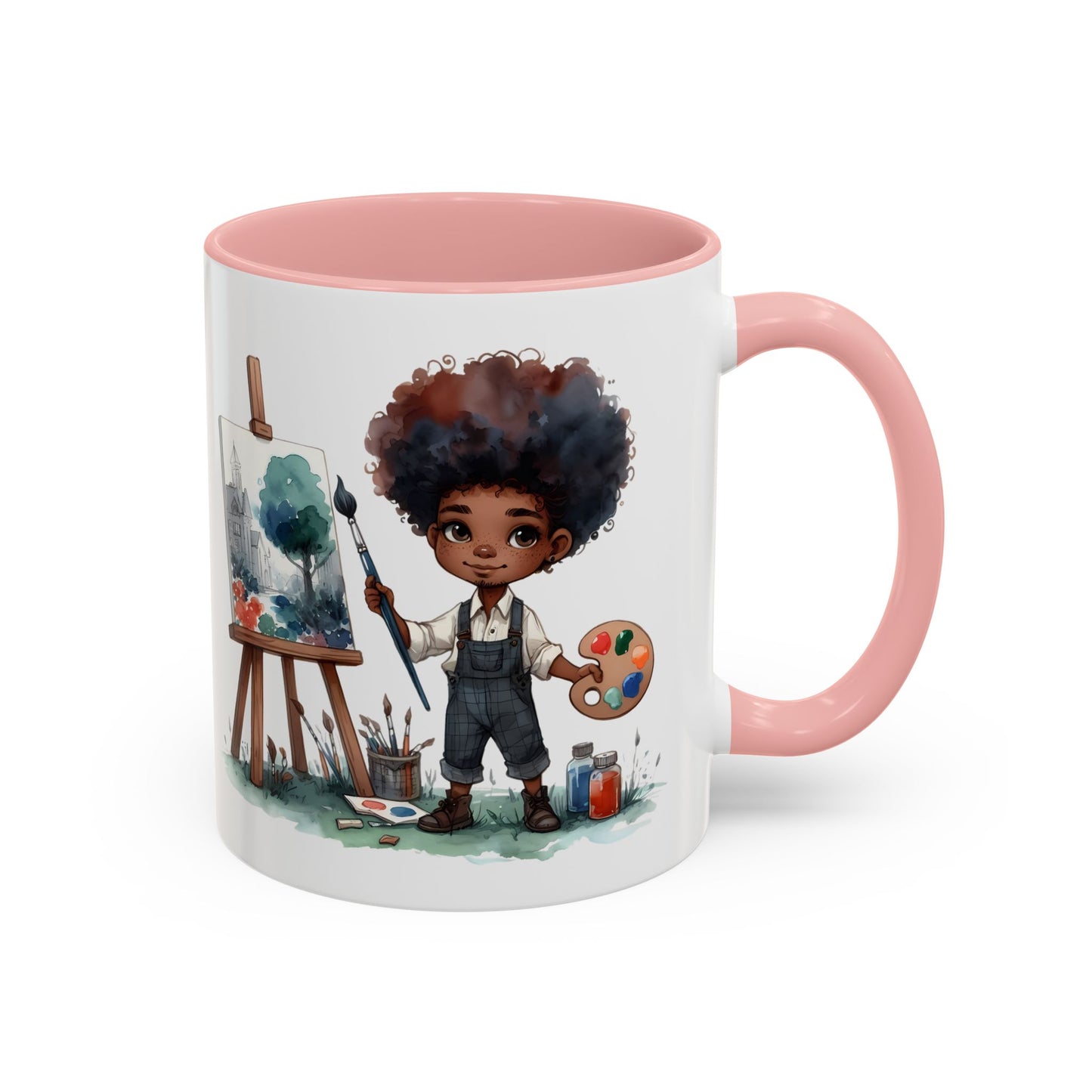 Creative Kid's Coffee Mug | Art Lover Gift | Black & White Accent Mug | Unique Art Design | Children's Art Decor | Fun Ceramic Cup