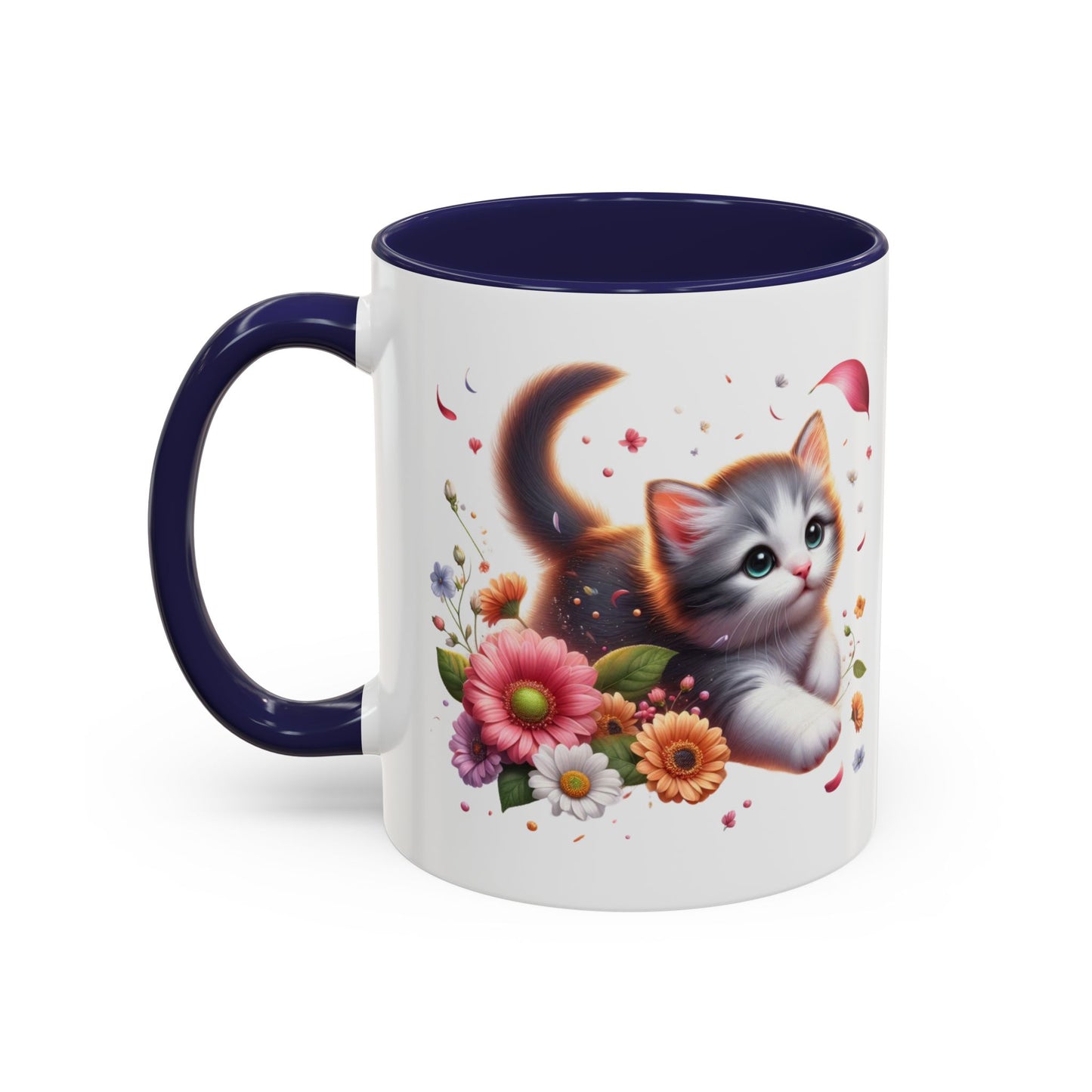 Whimsical Cat Coffee Mug | Cute Pet Lovers Gift | Floral Design | 11 & 15oz | Perfect for Birthdays, Anniversaries, Cat Enthusiasts