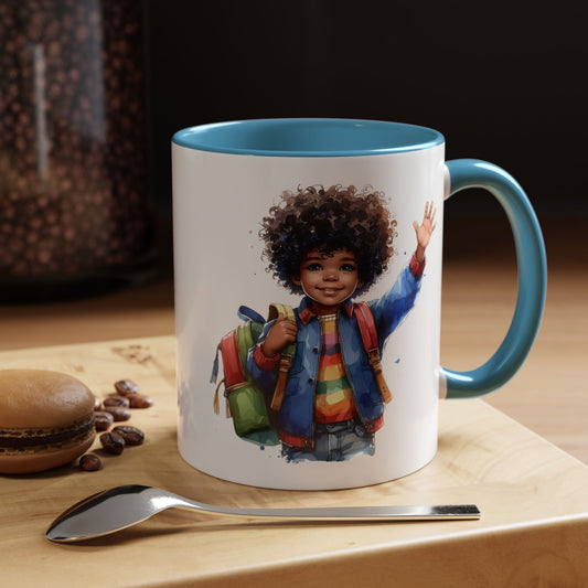 Colorful Kids' Accent Coffee Mug - Adorable Design, Great Gift for Students, Birthday, Back to School, Home Decor