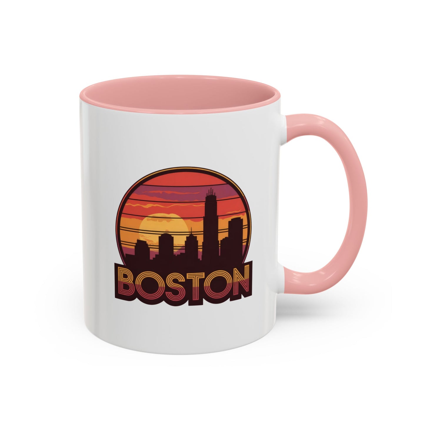 Boston Sunset Accent Coffee Mug, Unique Gift for Boston Lovers, Travel Souvenir, Home Decor, Coffee Lover's Gift, 11oz 15oz Options