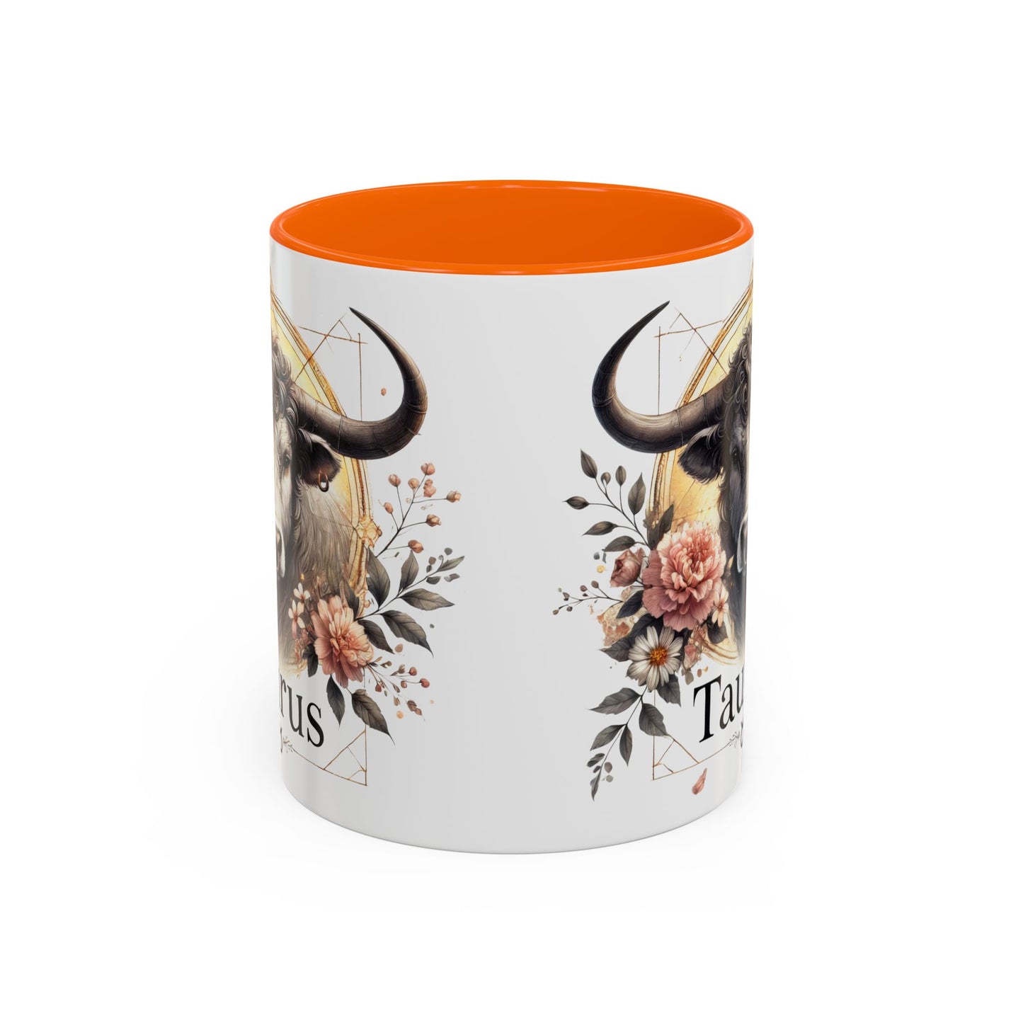 Taurus Floral Accent Coffee Mug | Astrology Gift for Taurus Fans | Office, Birthday, Zodiac Decor, Personalized Mug, Home & Kitchen