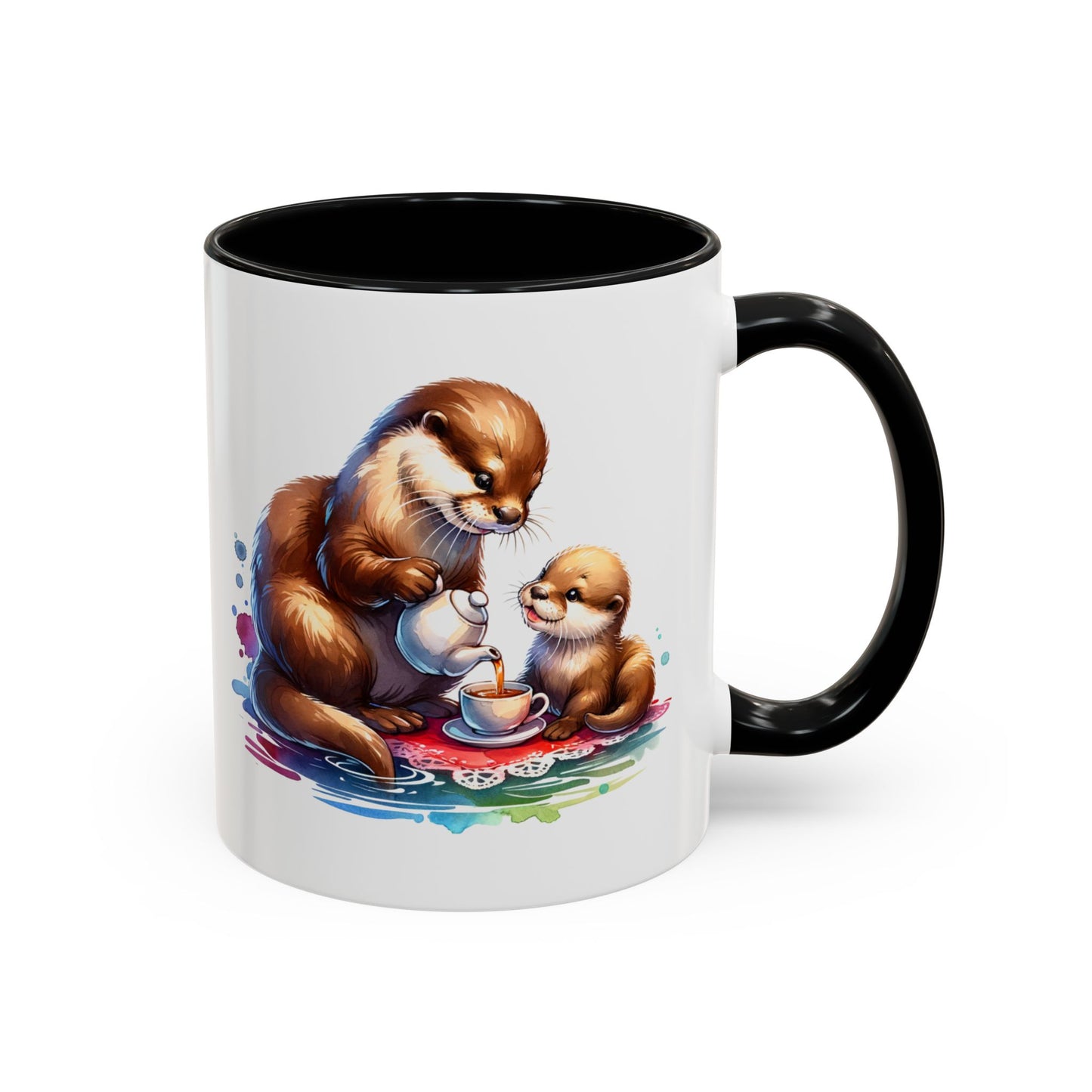Cute Otter Family Coffee Mug | Animal Lover Gift, Holiday Mug, Tea Cup, Kid's Birthday, Home Decor