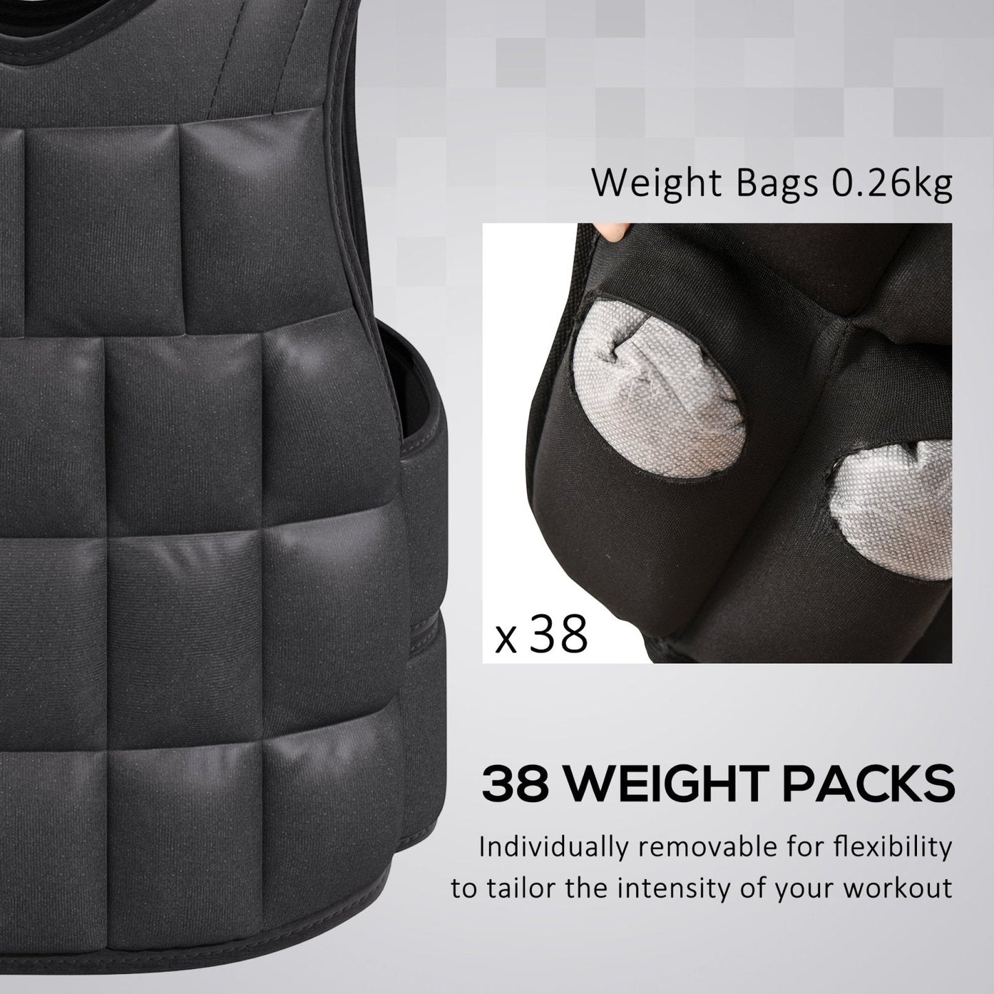 15kg Adjustable Metal Sand Weight Vest Black-4