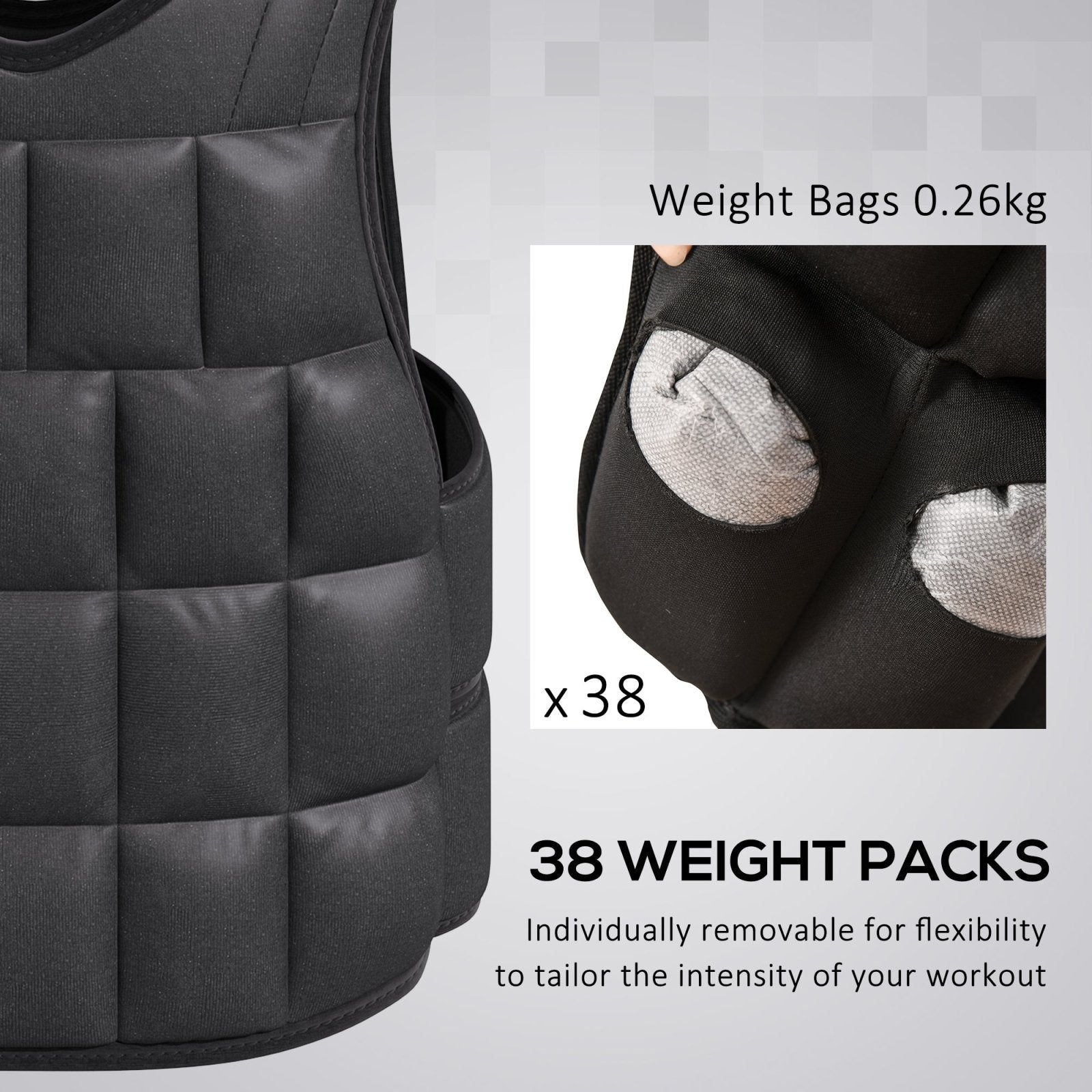15kg Adjustable Metal Sand Weight Vest Black-4