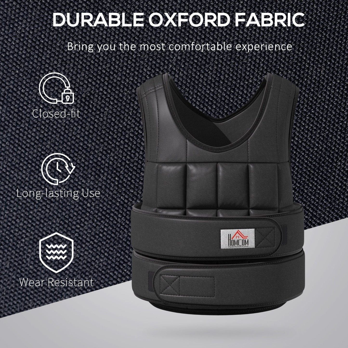 15kg Adjustable Metal Sand Weight Vest Black-3