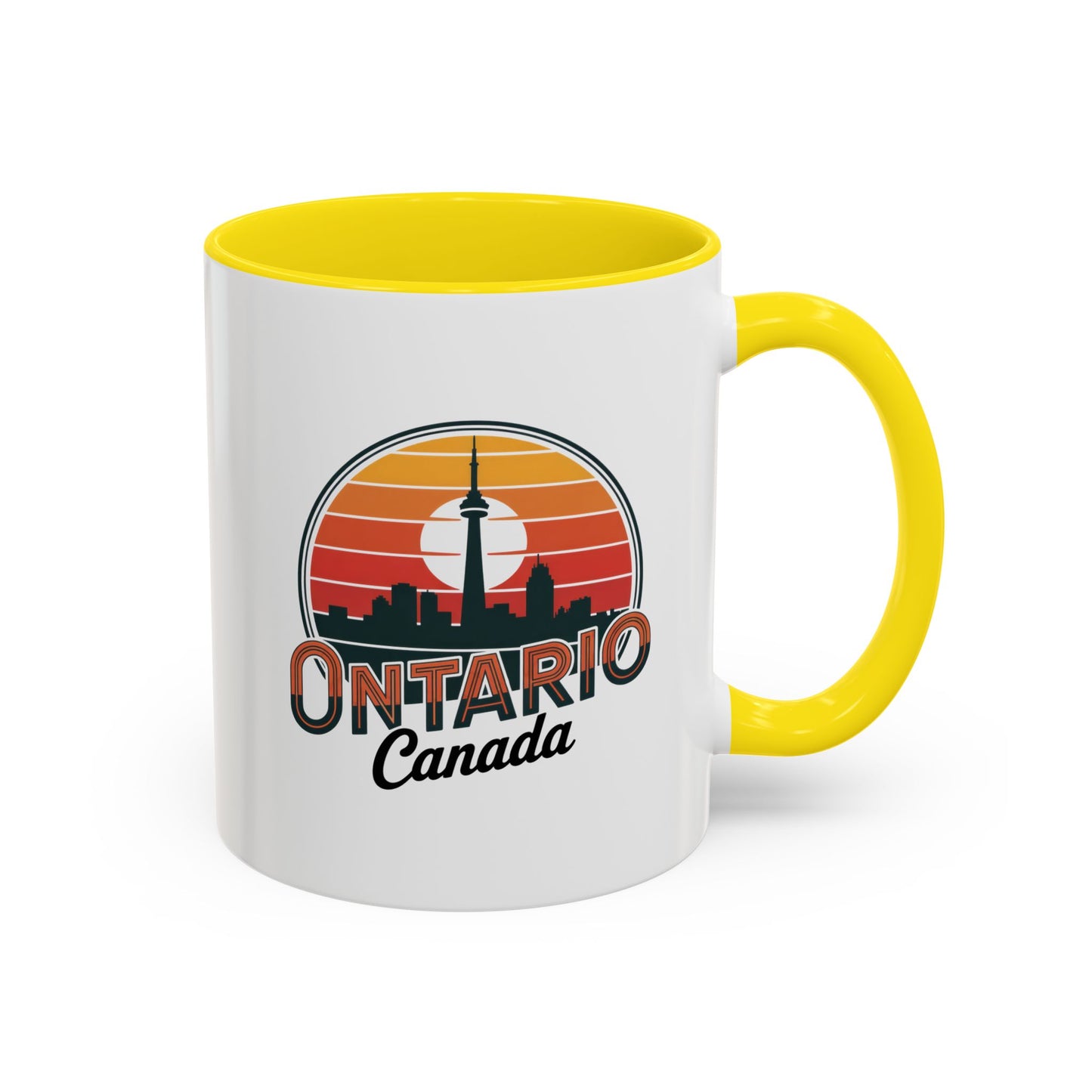 Ontario Skyline Accent Coffee Mug, Retro Travel Mug, Gift for Coffee Lovers, Ontario Souvenir, Unique Kitchen Decor
