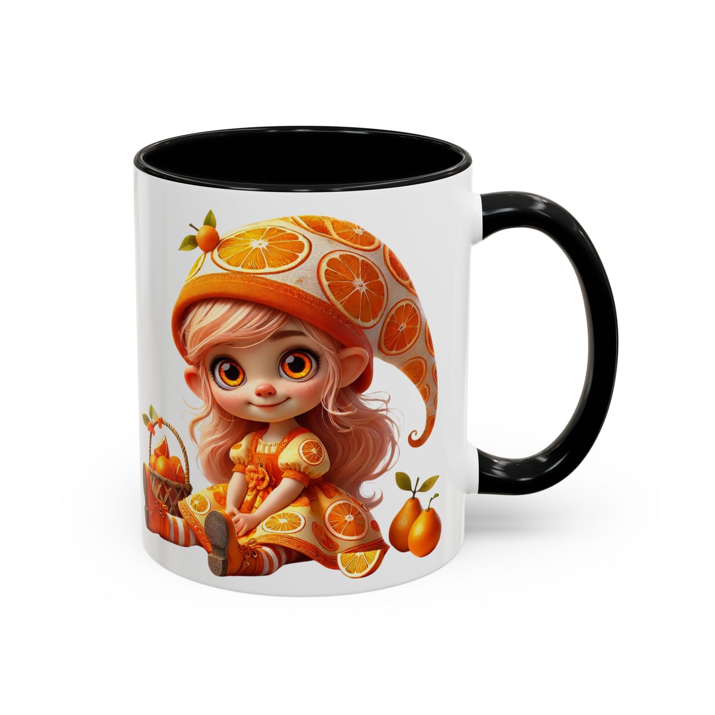 Whimsical Orange-Themed Coffee Mug, Cute Ceramic Cup for Fruit Lovers, Ideal Gift for Halloween, Birthdays, and Orange Enthusiasts